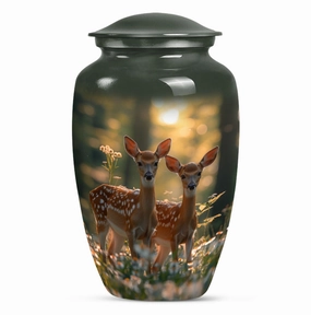 Deer Family Cremation Metal Urns For Human Ashes Memorial & Funeral Urn