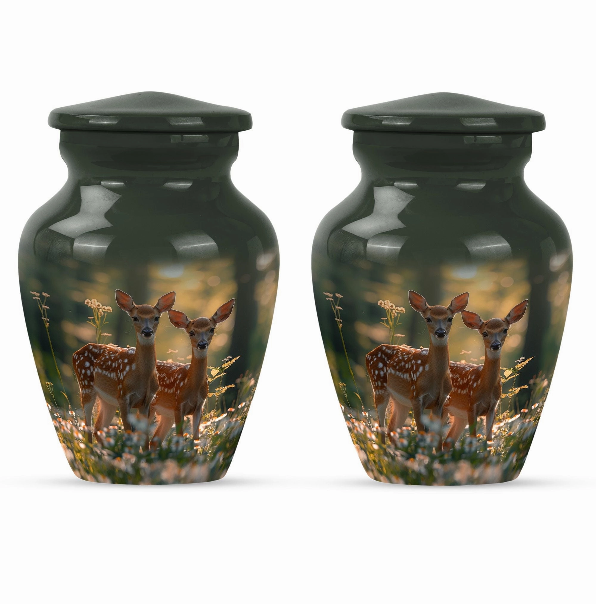 Deer Family Cremation Metal Urns For Human Ashes Memorial & Funeral Urn