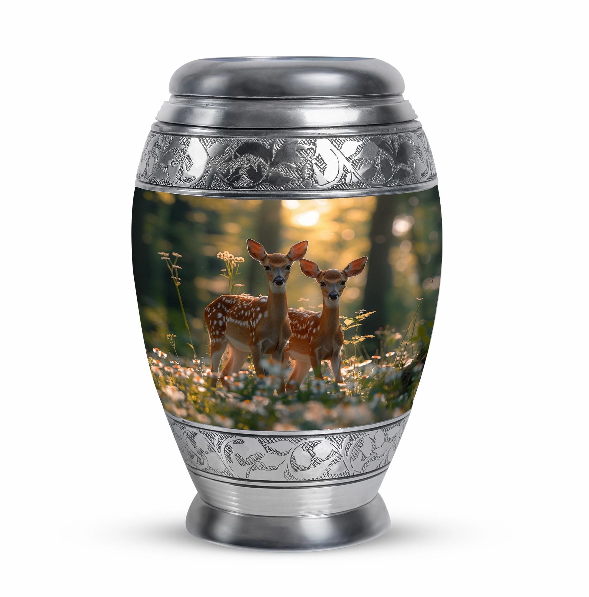 Deer Family Cremation Metal Urns For Human Ashes Memorial & Funeral Urn