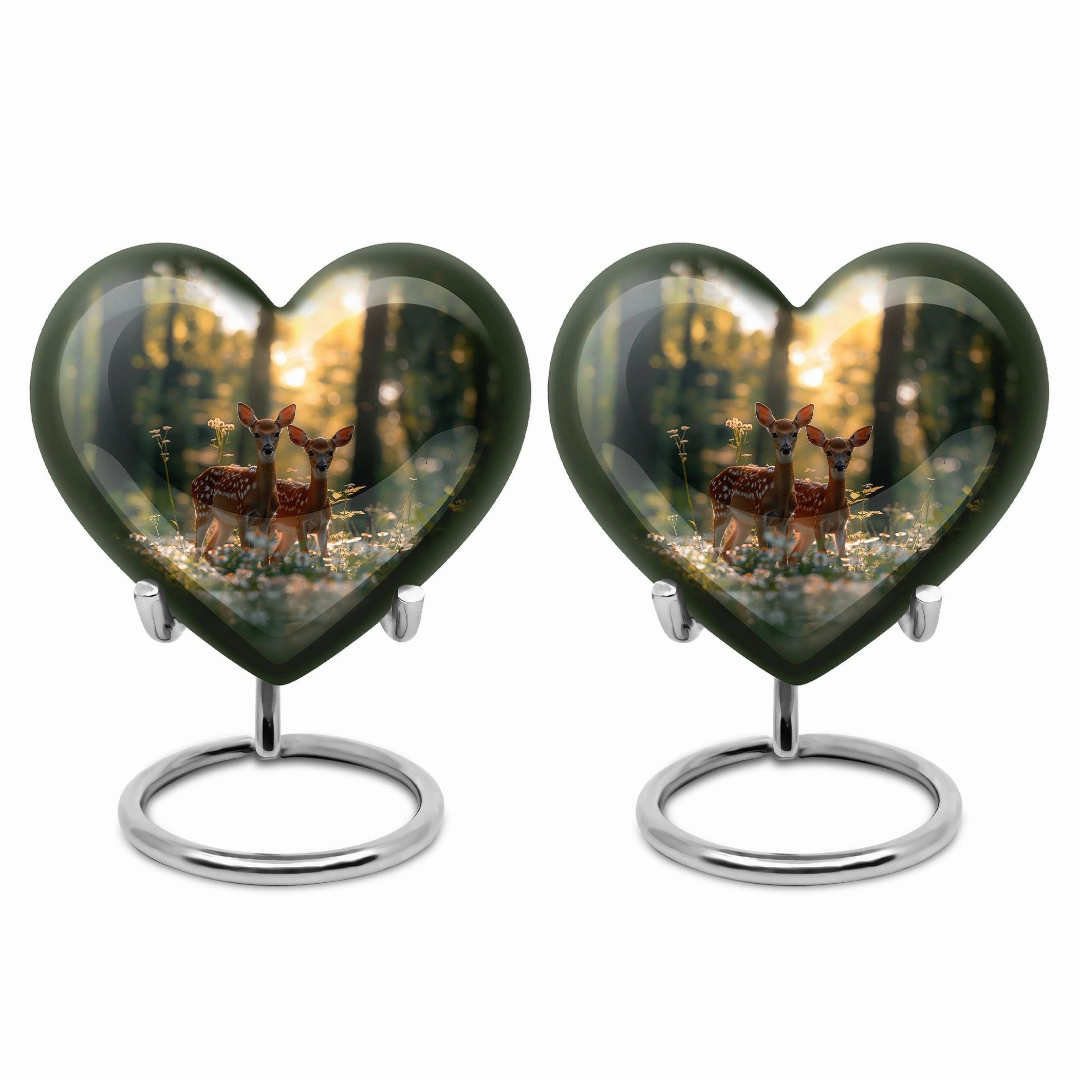 Deer Family Cremation Metal Urns For Human Ashes Memorial & Funeral Urn