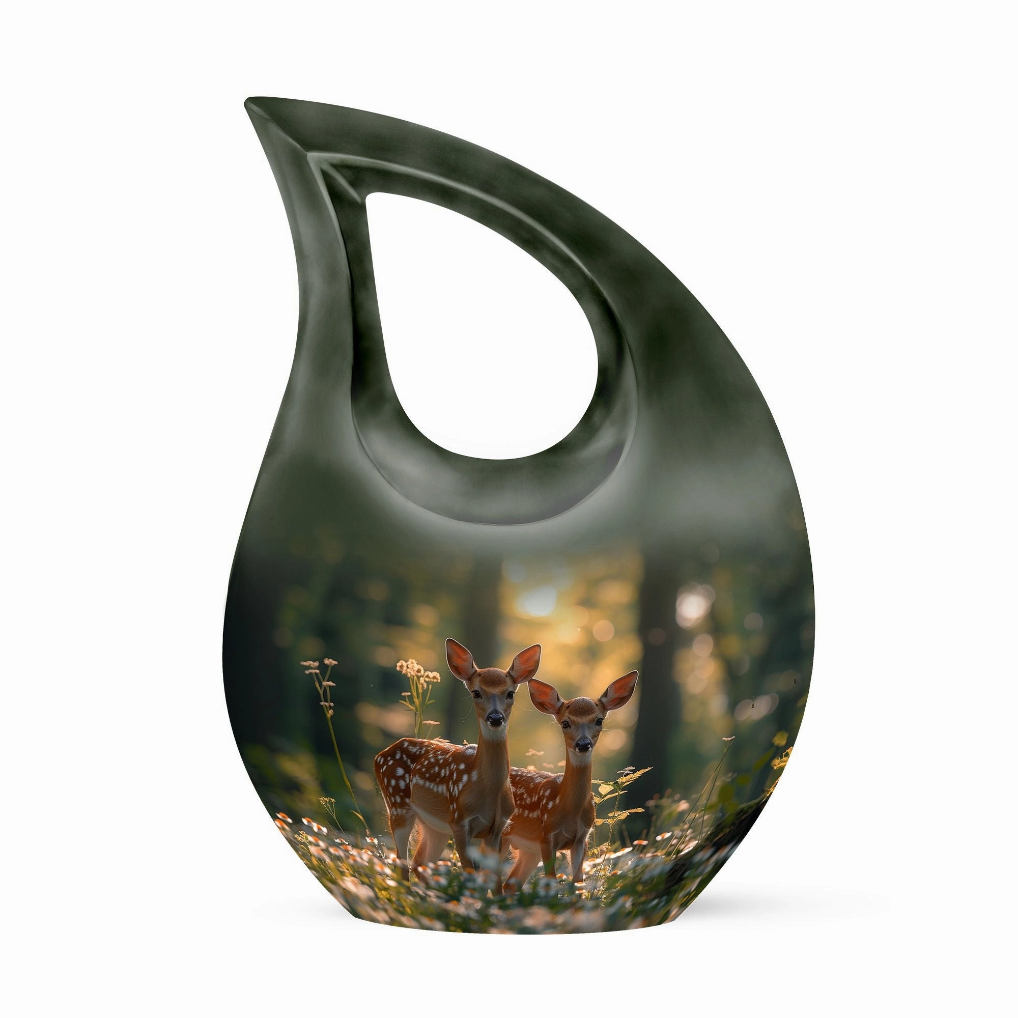 Deer Family Cremation Metal Urns For Human Ashes Memorial & Funeral Urn