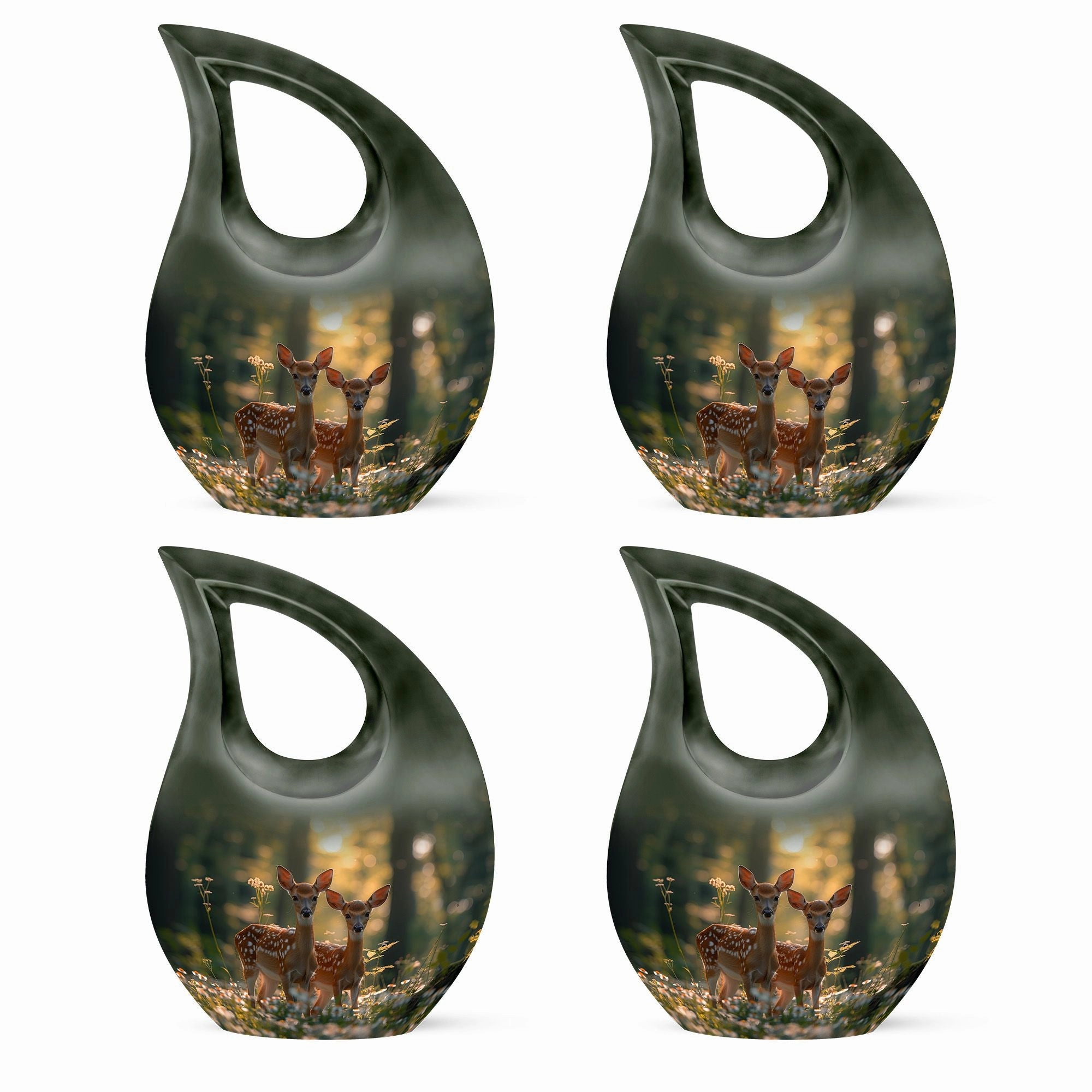 Deer Family Cremation Metal Urns For Human Ashes Memorial & Funeral Urn