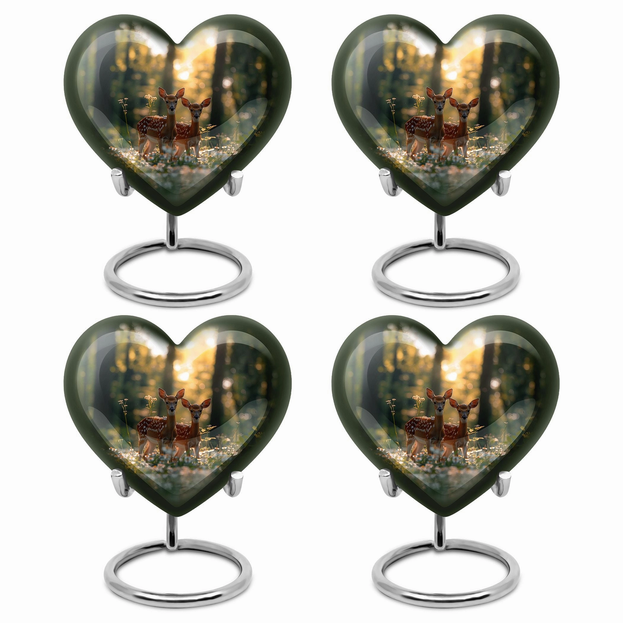 Deer Family Cremation Metal Urns For Human Ashes Memorial & Funeral Urn
