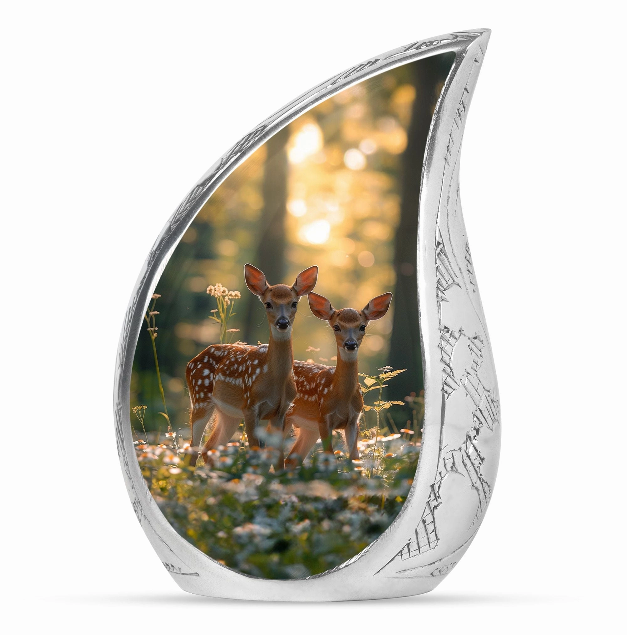 Deer Family Cremation Metal Urns For Human Ashes Memorial & Funeral Urn