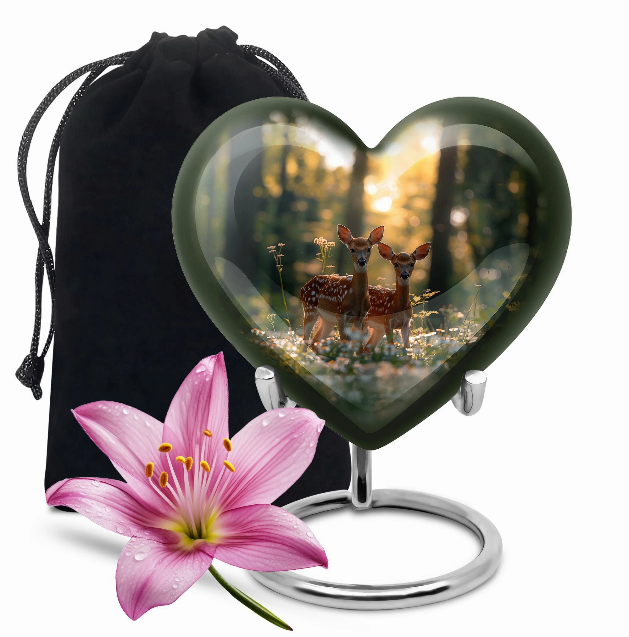 Deer Family Cremation Metal Urns For Human Ashes Memorial & Funeral Urn