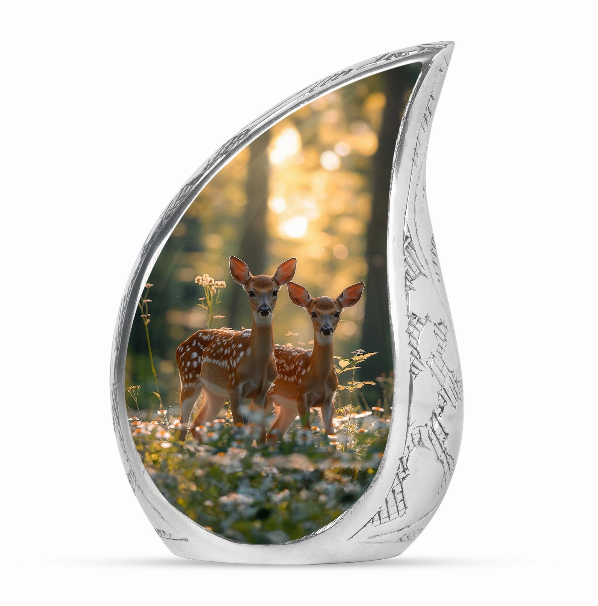 Deer Family Cremation Metal Urns For Human Ashes Memorial & Funeral Urn