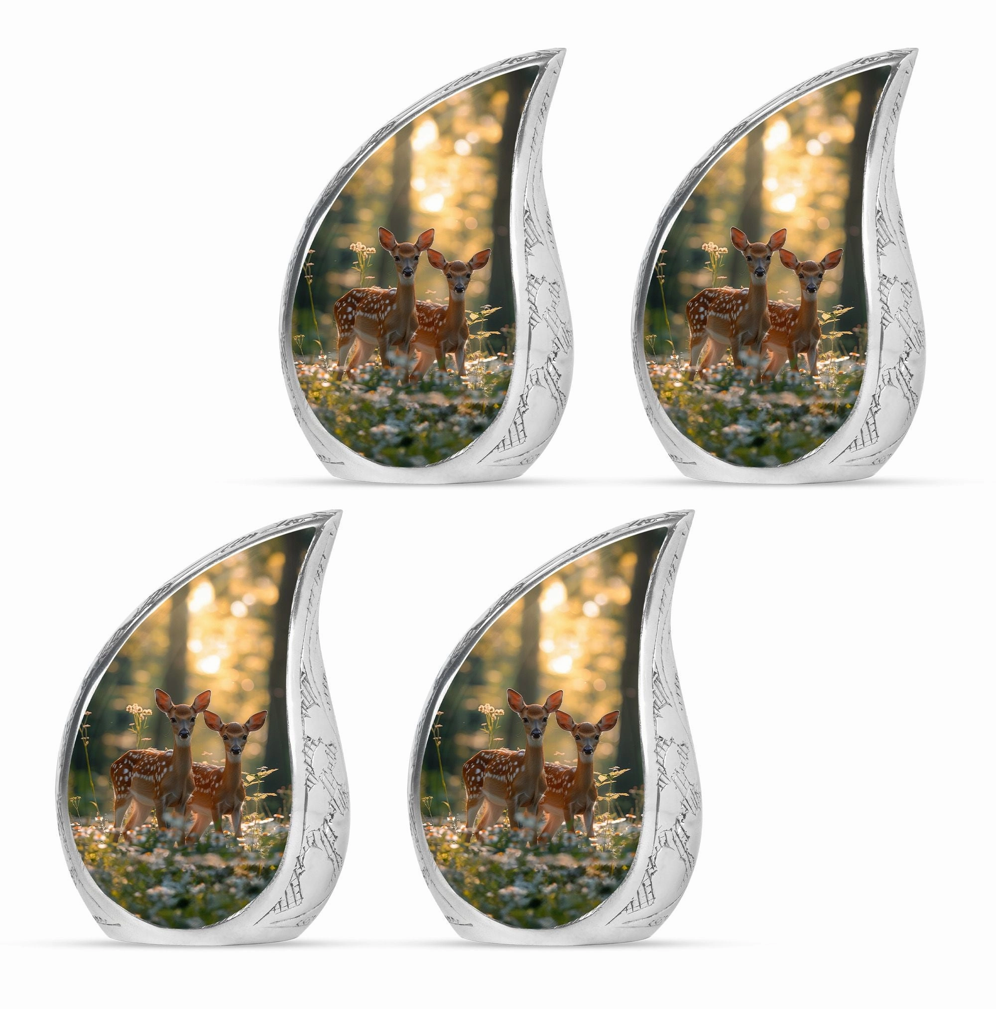 Deer Family Cremation Metal Urns For Human Ashes Memorial & Funeral Urn