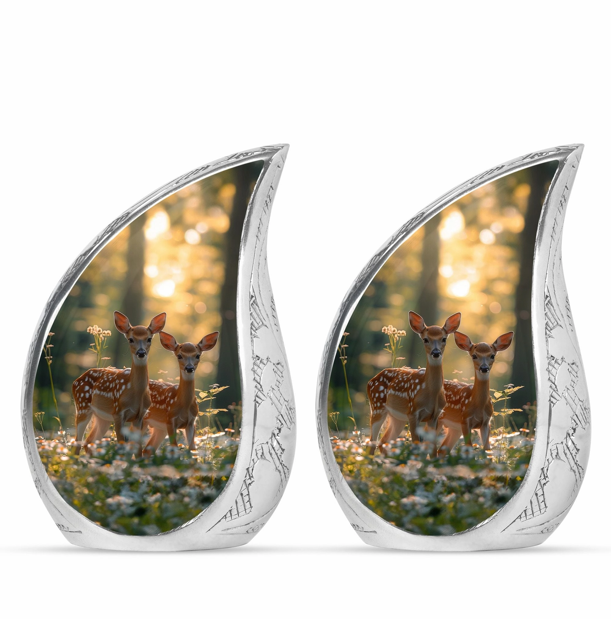 Deer Family Cremation Metal Urns For Human Ashes Memorial & Funeral Urn