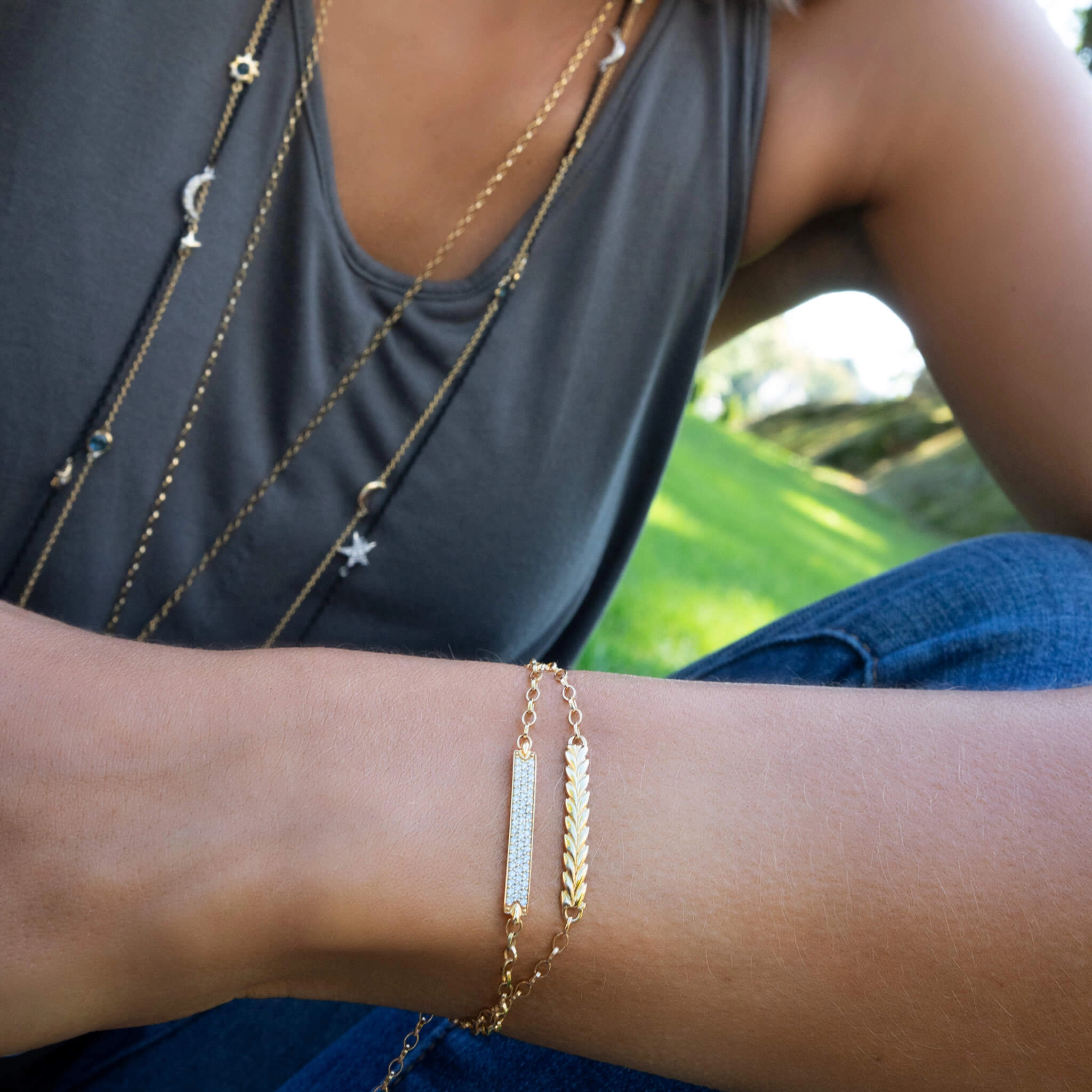 Diamond Pave "Carpe Diem" Petite Poesy 18K Yellow Gold Bracelet