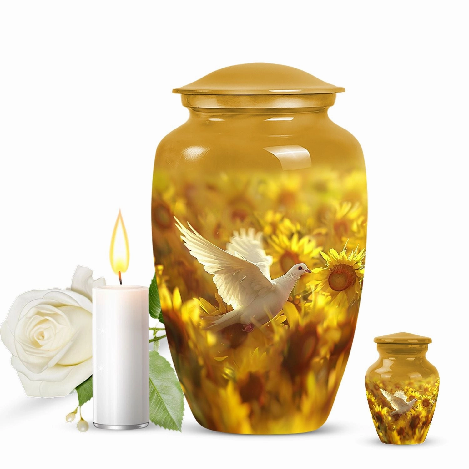 Dove Cremation Urn Vessel - Elegant Funeral Decorative Urn