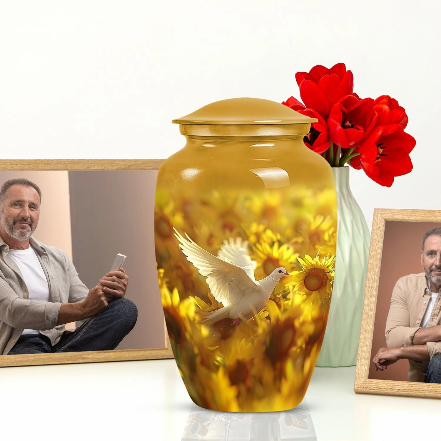 Dove Cremation Urn Vessel - Elegant Funeral Decorative Urn