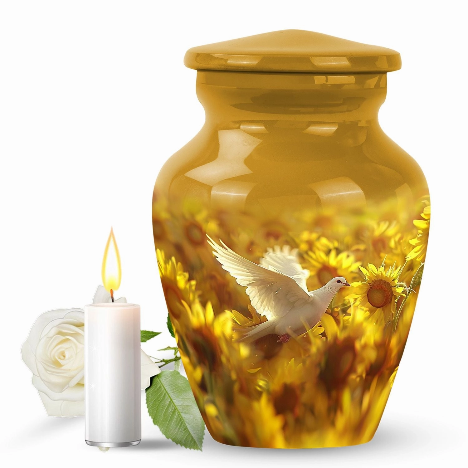 Dove Cremation Urn Vessel - Elegant Funeral Decorative Urn