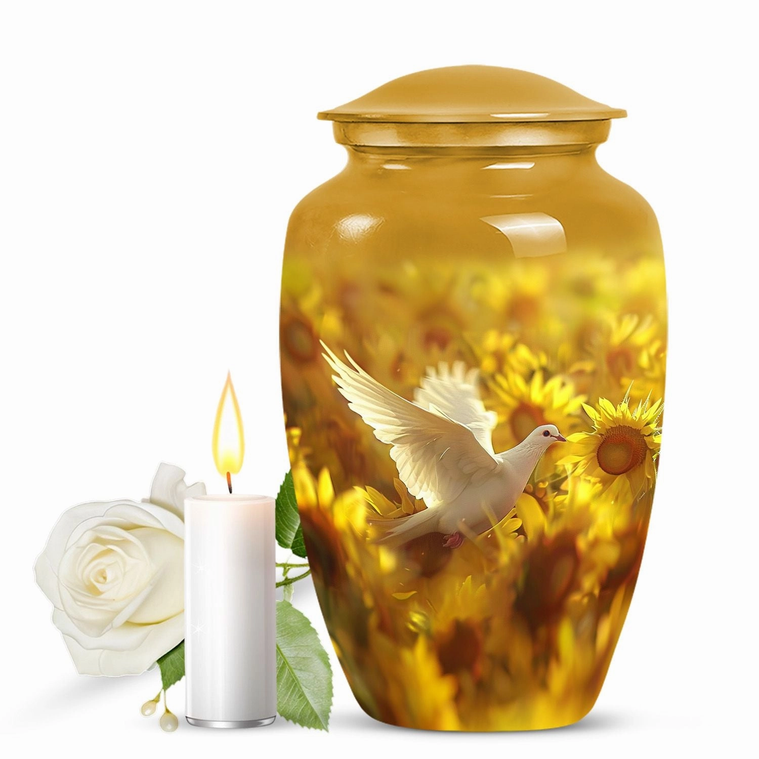 Dove Cremation Urn Vessel - Elegant Funeral Decorative Urn