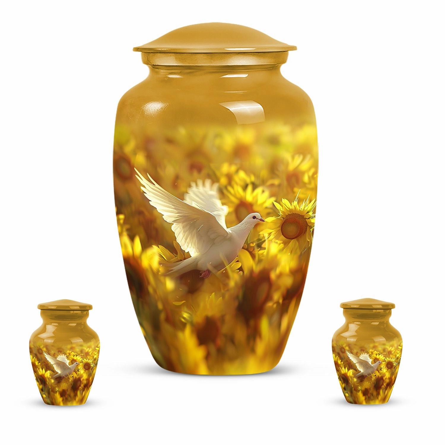 Dove Cremation Urn Vessel - Elegant Funeral Decorative Urn