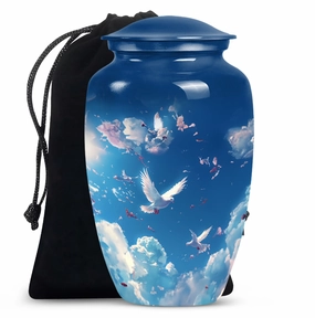 Dove Urn: Floral-Themed Memorial Cremation urn