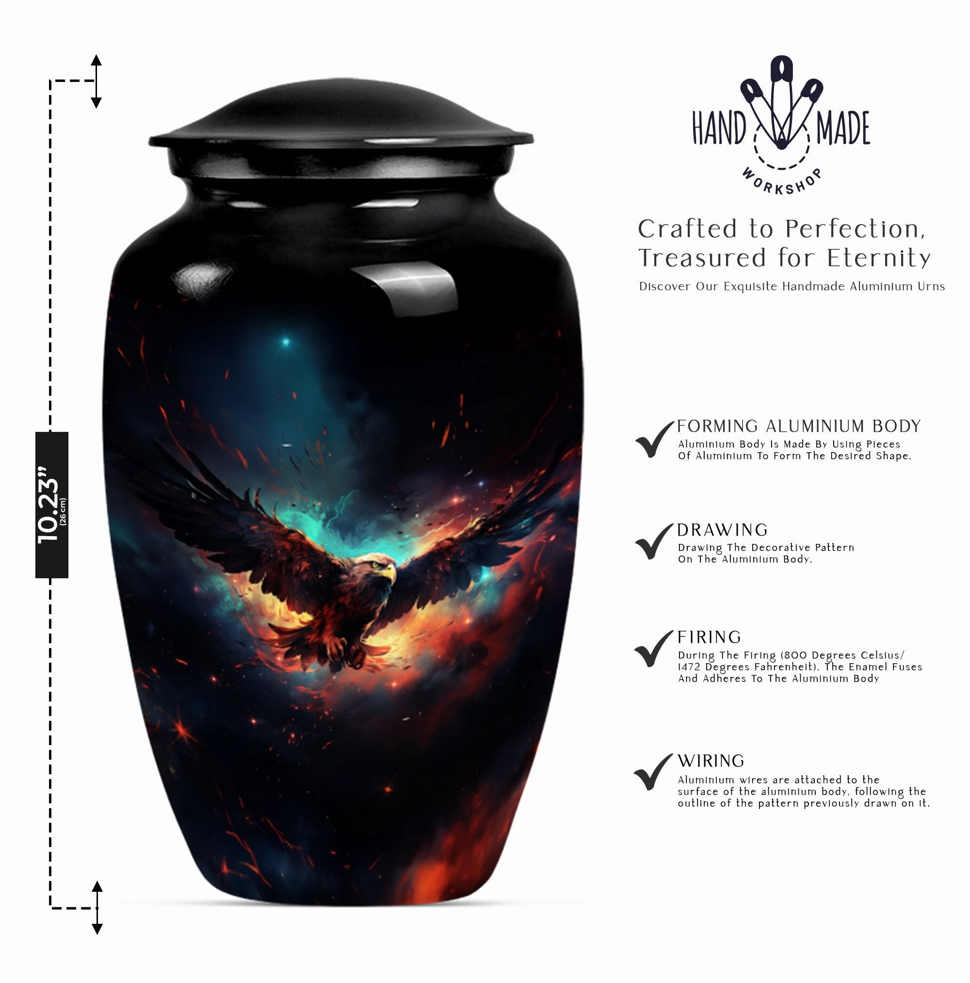 EAGLE Urn For Ashes - Keepsake Urn For Sharing Ashes