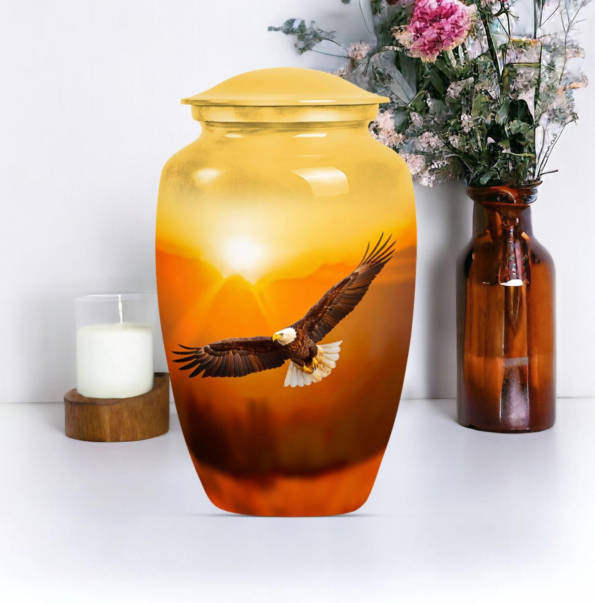 Eagle Urn Medium - Wolf Howling Themed Cremation Urn