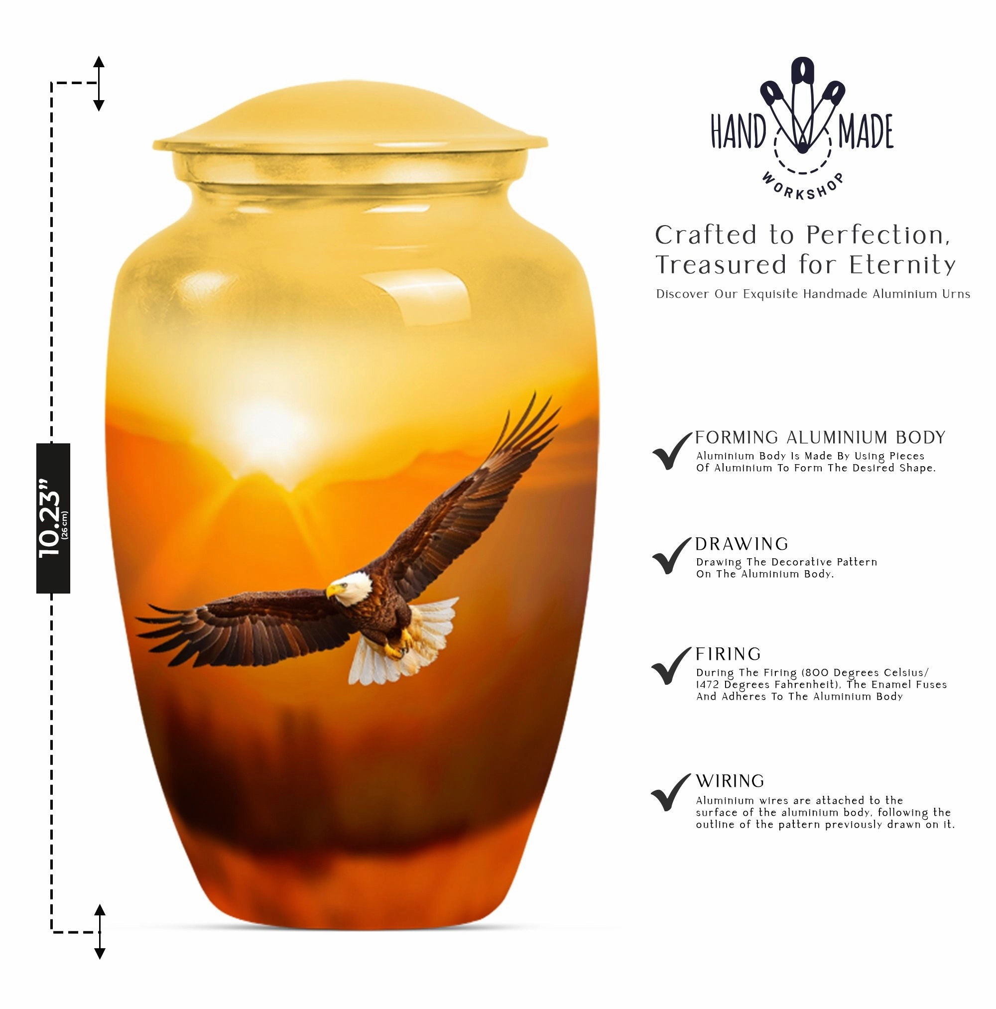 Eagle Urn Medium - Wolf Howling Themed Cremation Urn