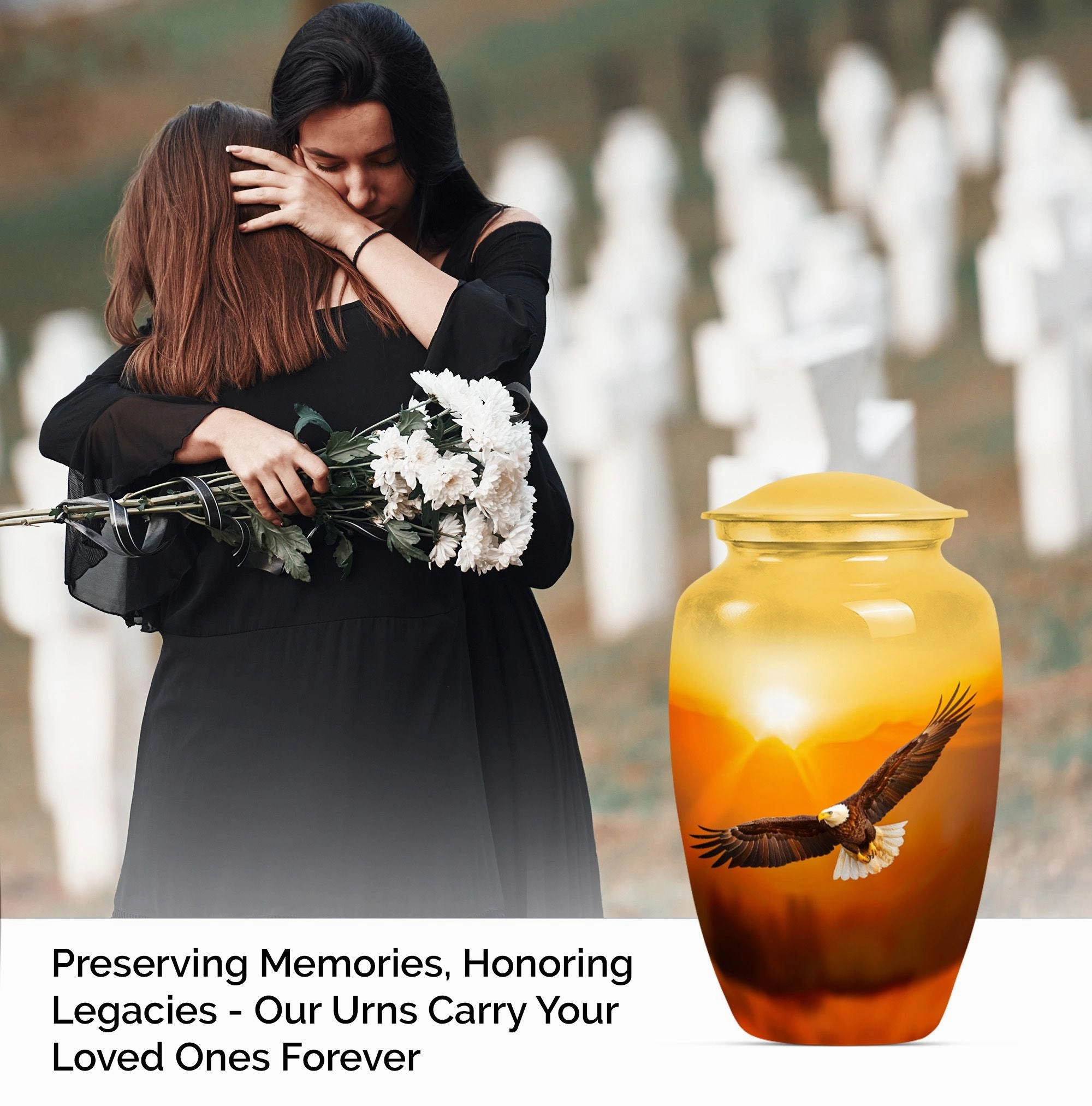 Eagle Urn Medium - Wolf Howling Themed Cremation Urn