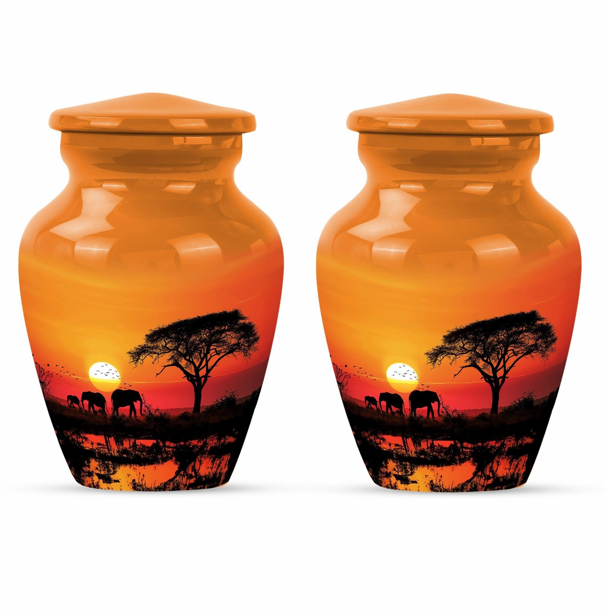 Elephant Family Cremation Urn - Large Urn For Adult Ashes