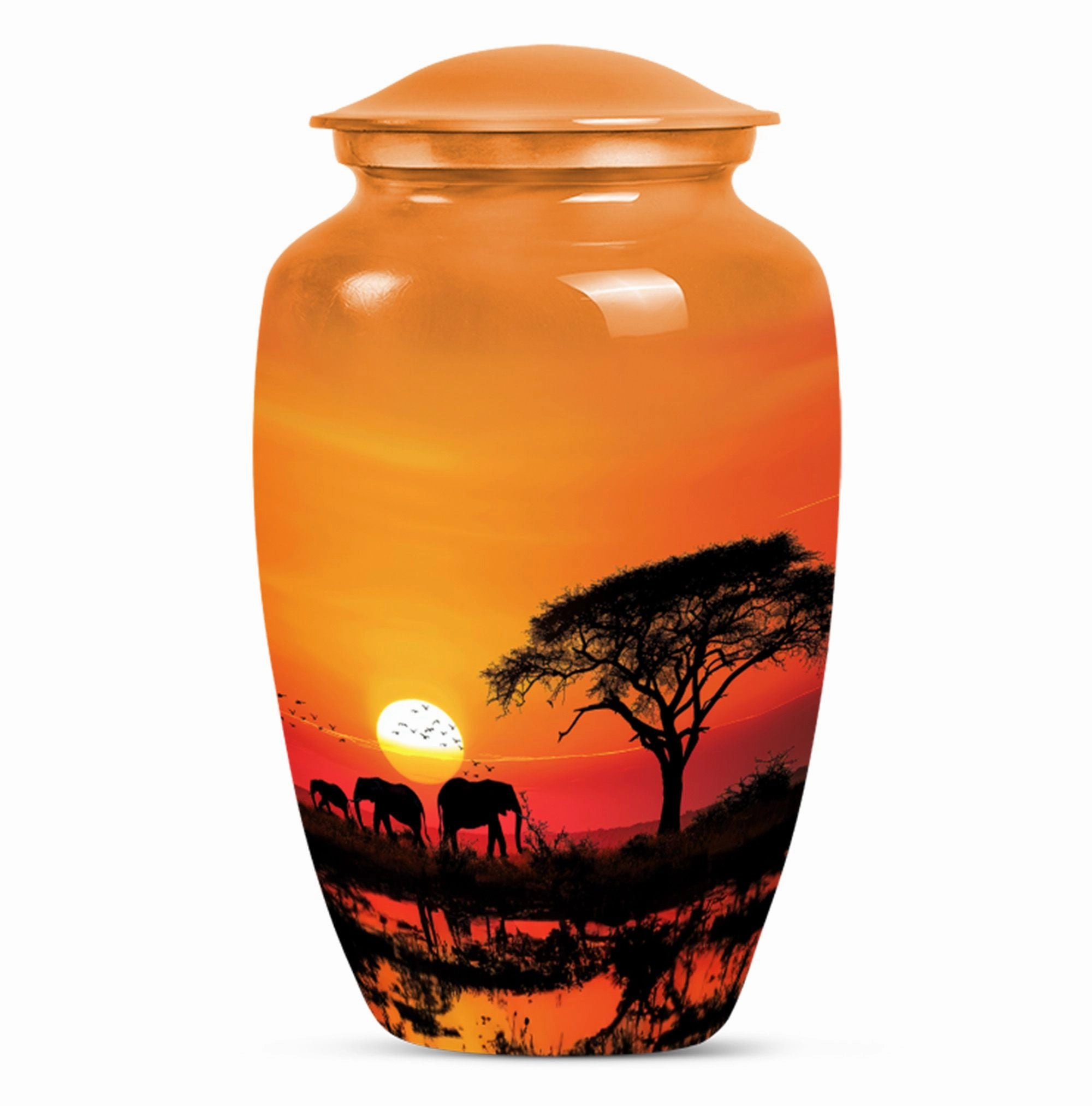 Elephant Family Cremation Urn - Large Urn For Adult Ashes