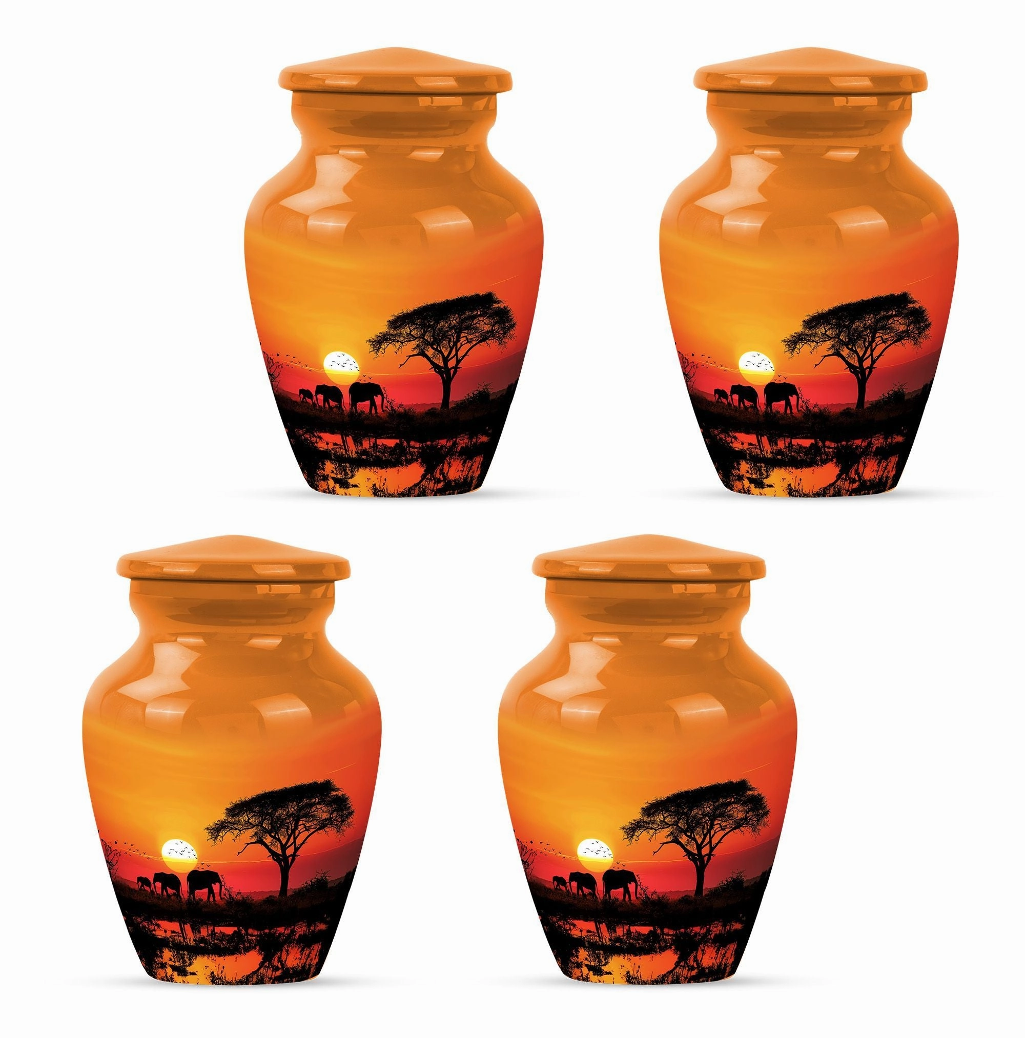 Elephant Family Cremation Urn - Large Urn For Adult Ashes