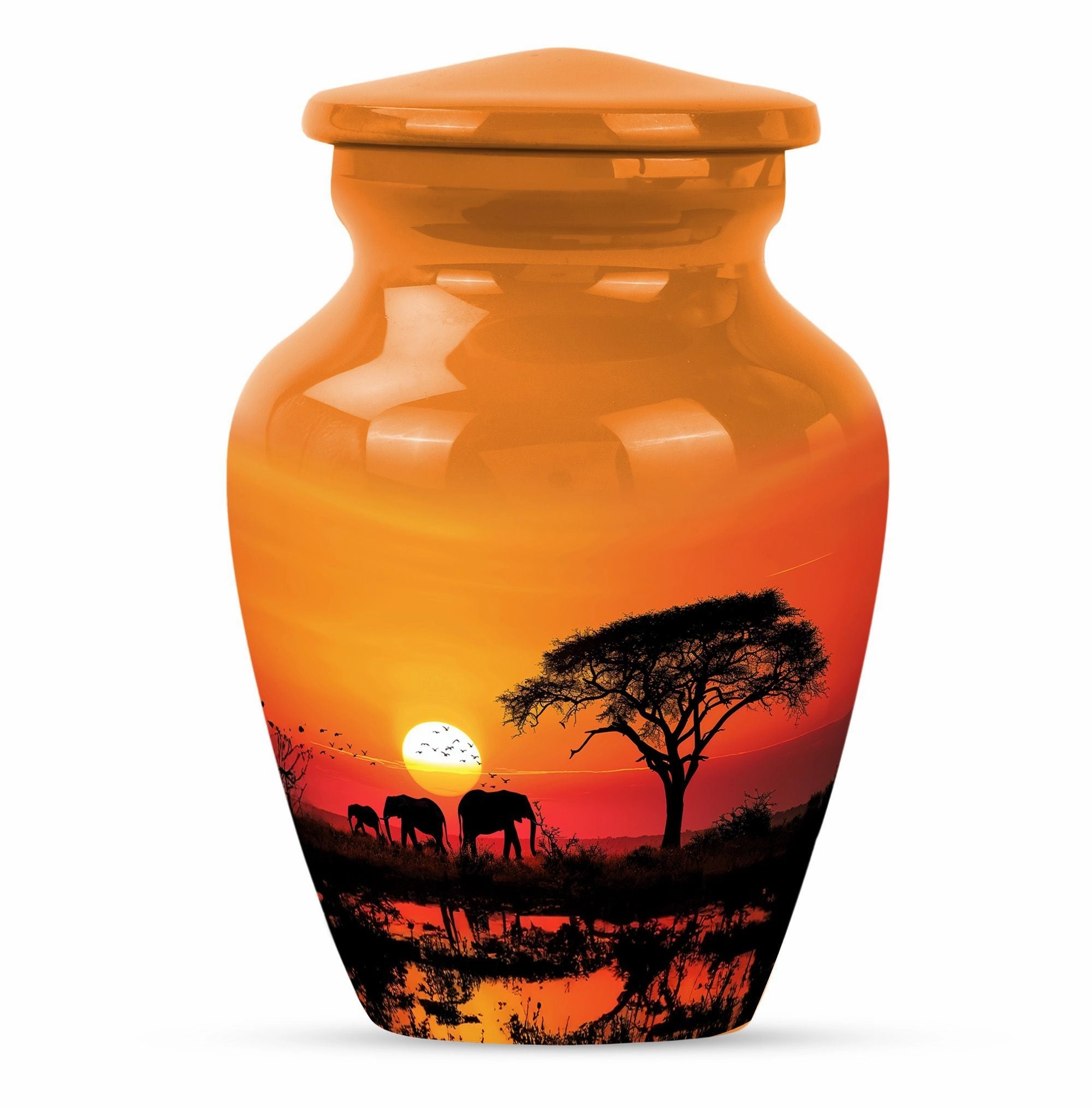 Elephant Family Cremation Urn - Large Urn For Adult Ashes