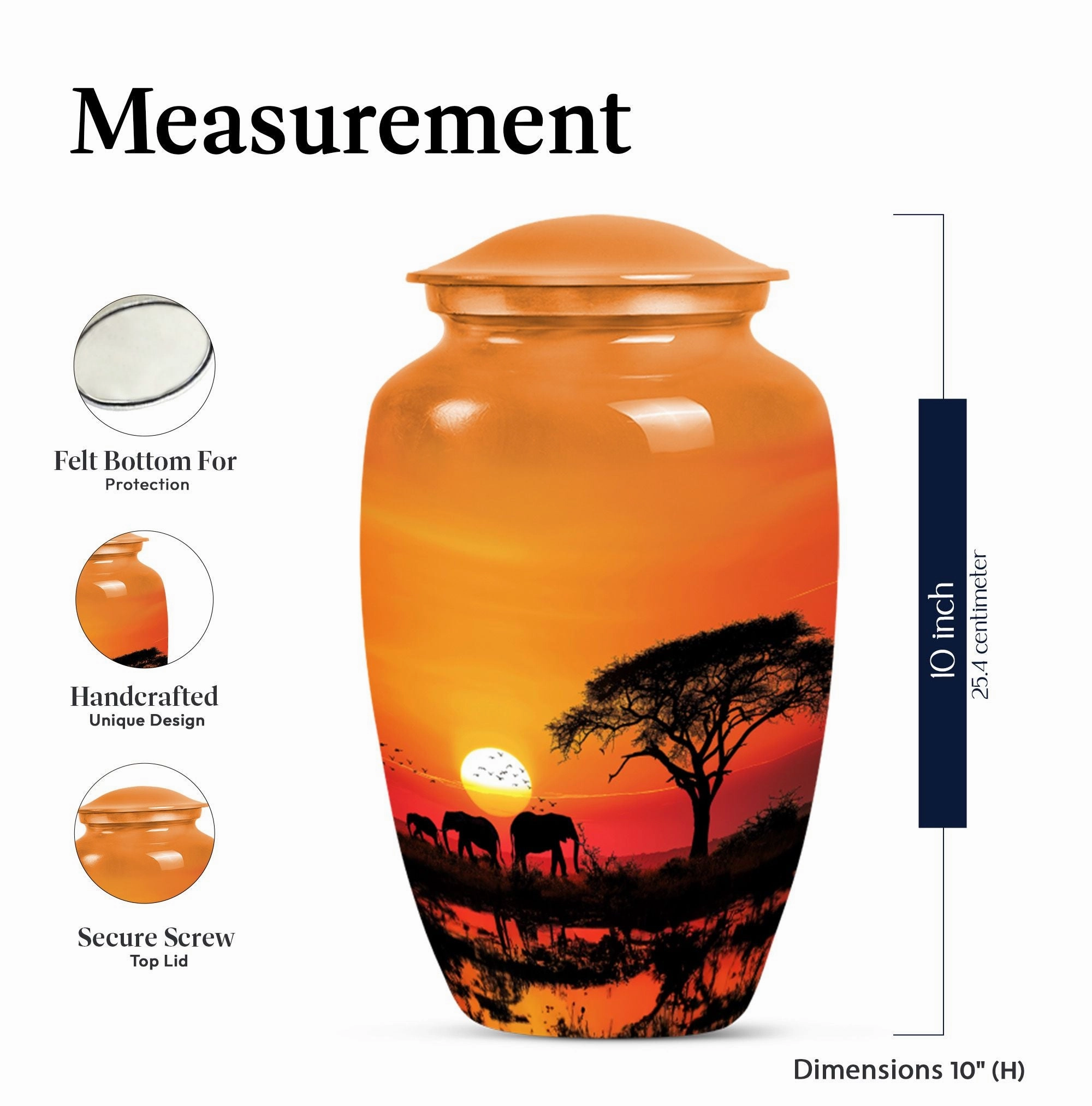 Elephant Family Cremation Urn - Large Urn For Adult Ashes