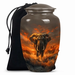 Elephant Memorial Urn - Forever Urn for Adult Human Ashes