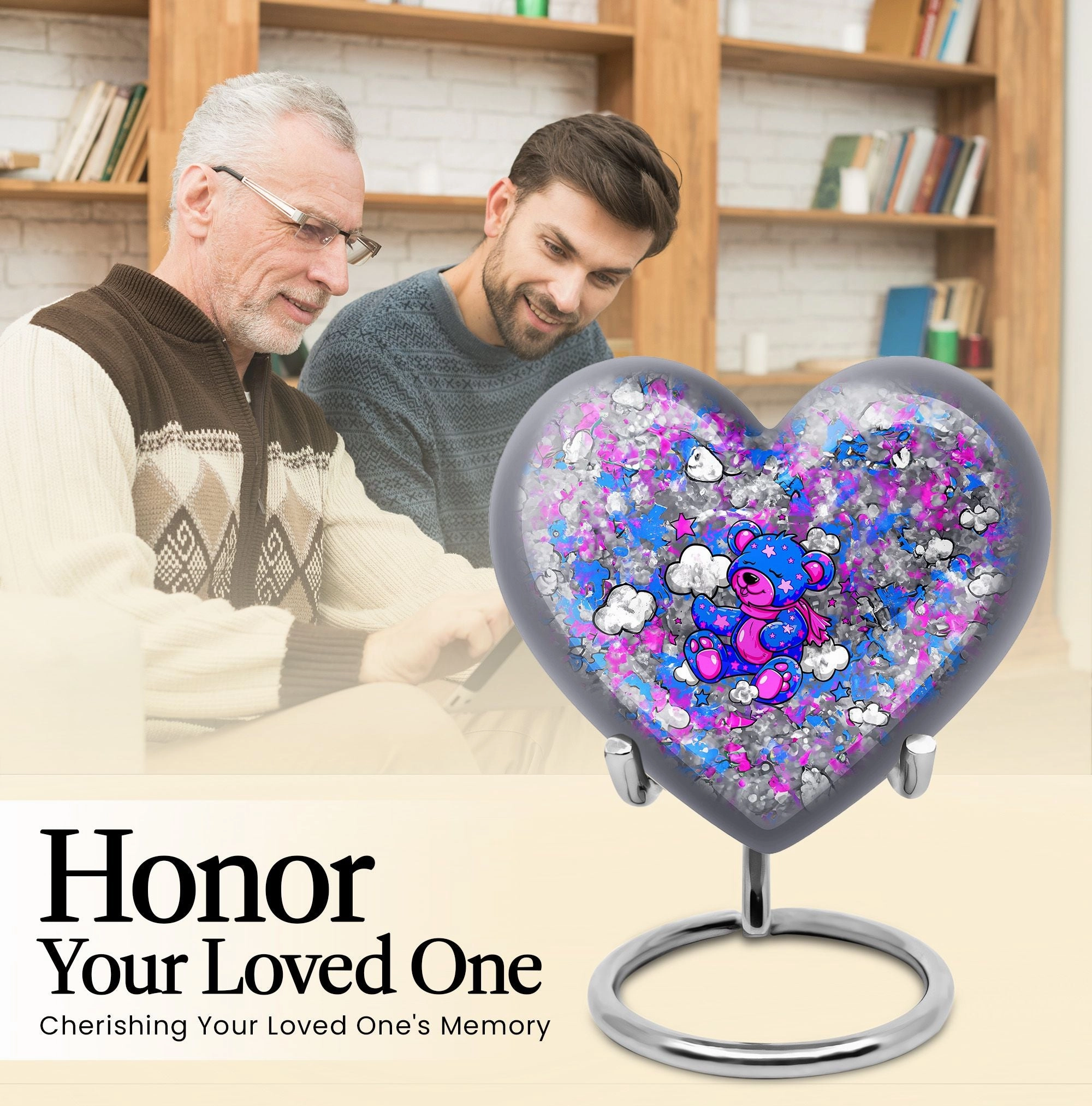 Endearing Remembrance Bear Urn - Memorial Cremation Medium Urn