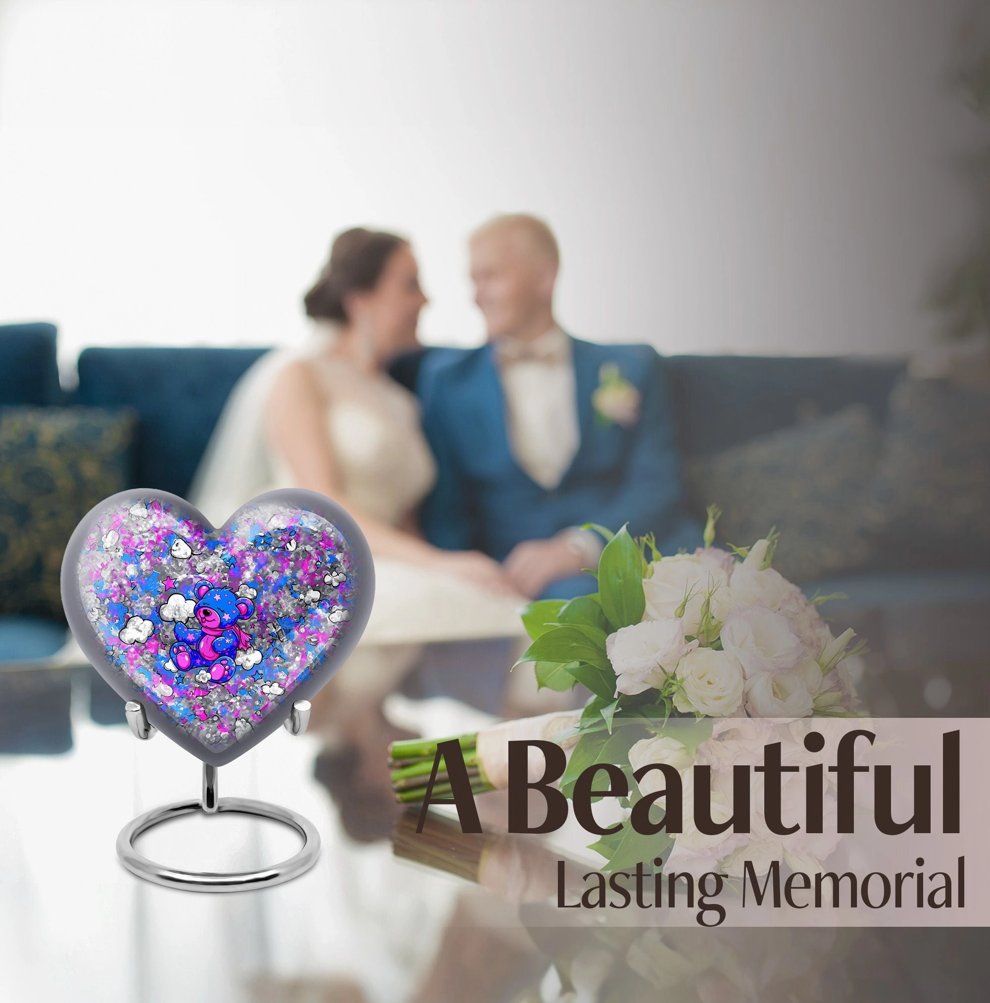 Endearing Remembrance Bear Urn - Memorial Cremation Medium Urn