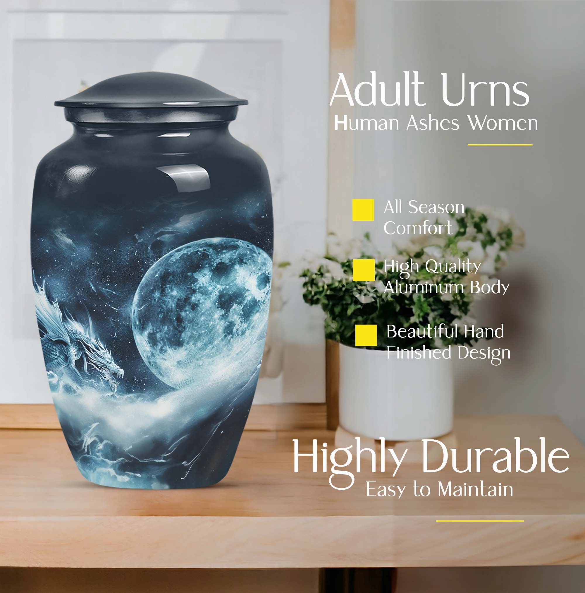 Eternal Lunar Urn: Commemorative Adult Ash Keepsake Urn