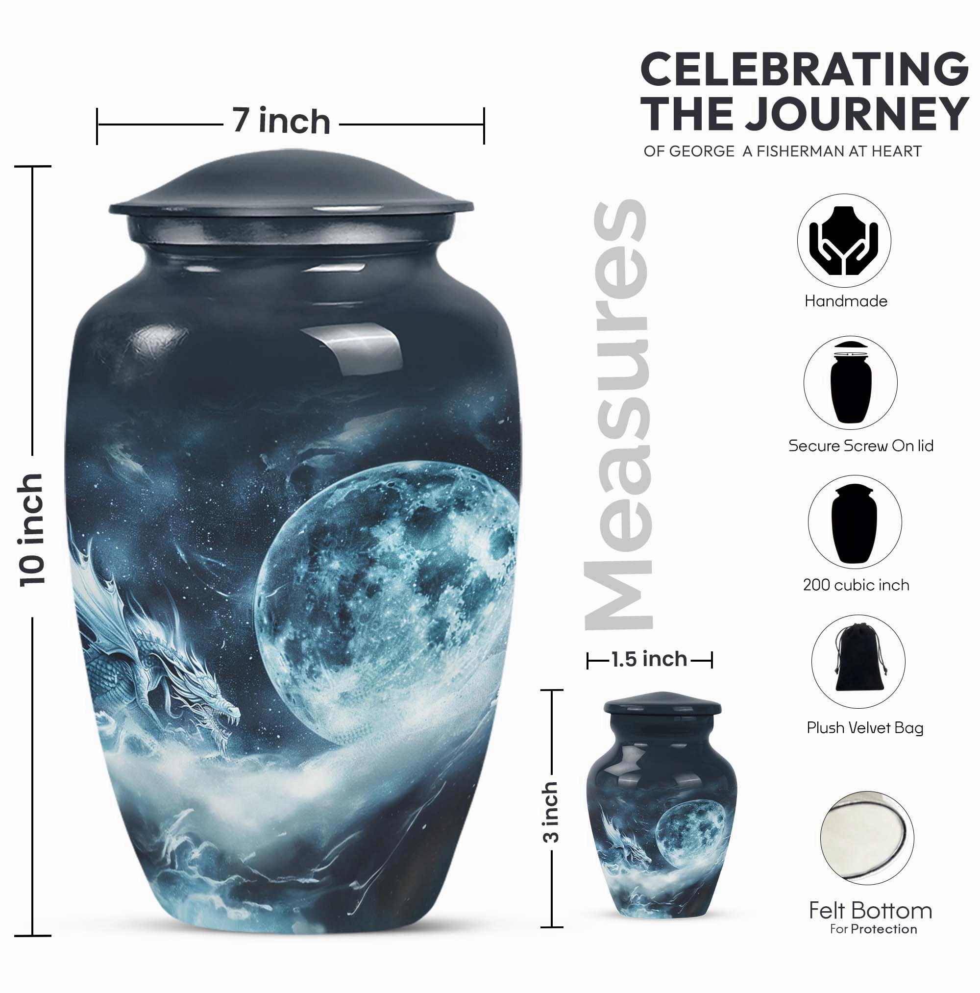 Eternal Lunar Urn: Commemorative Adult Ash Keepsake Urn