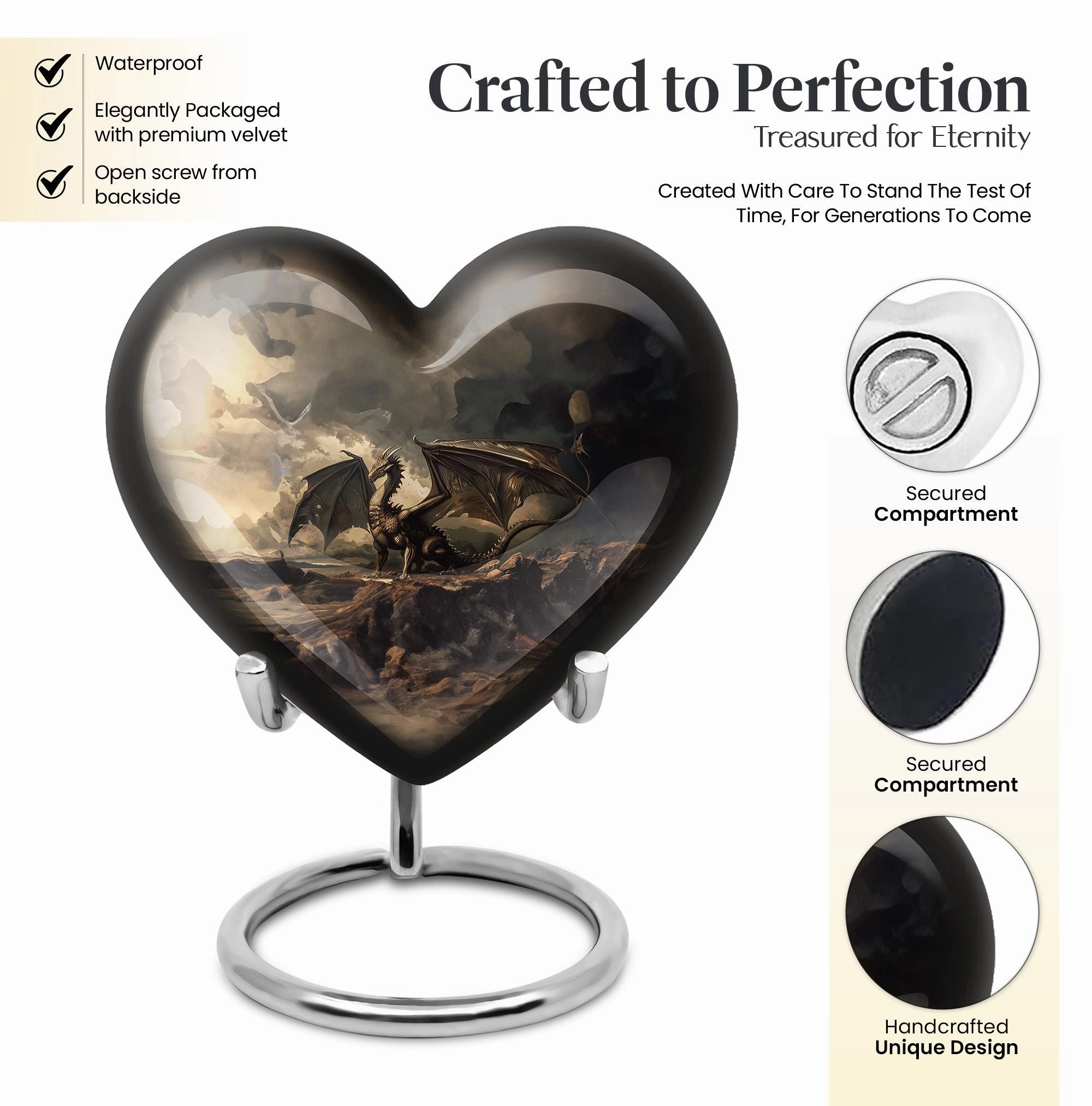 Eternal Peace Dragon Cremation Urn – Cherished Memory Adult Ash Sanctuary