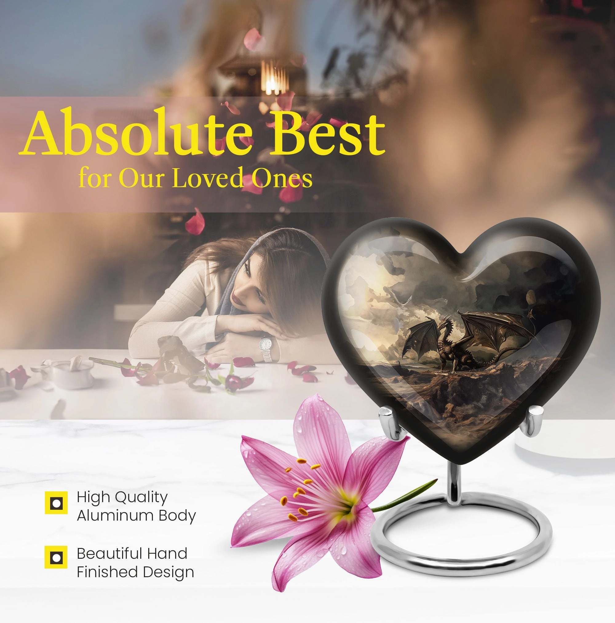 Eternal Peace Dragon Cremation Urn – Cherished Memory Adult Ash Sanctuary