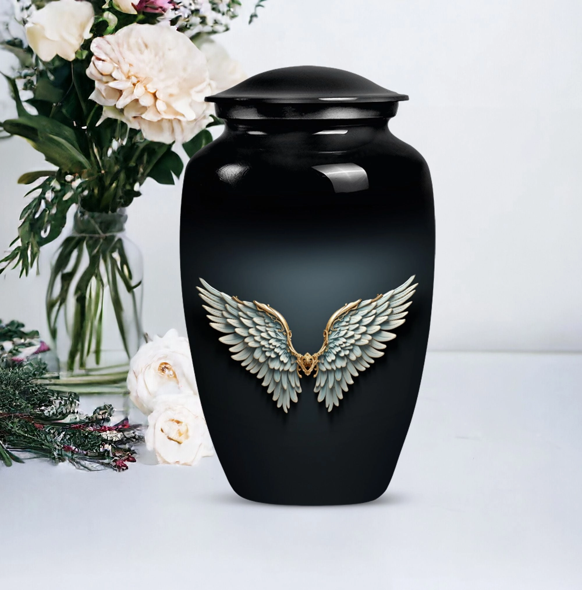 EternalRest Wings Blue Medium Memorial Urn