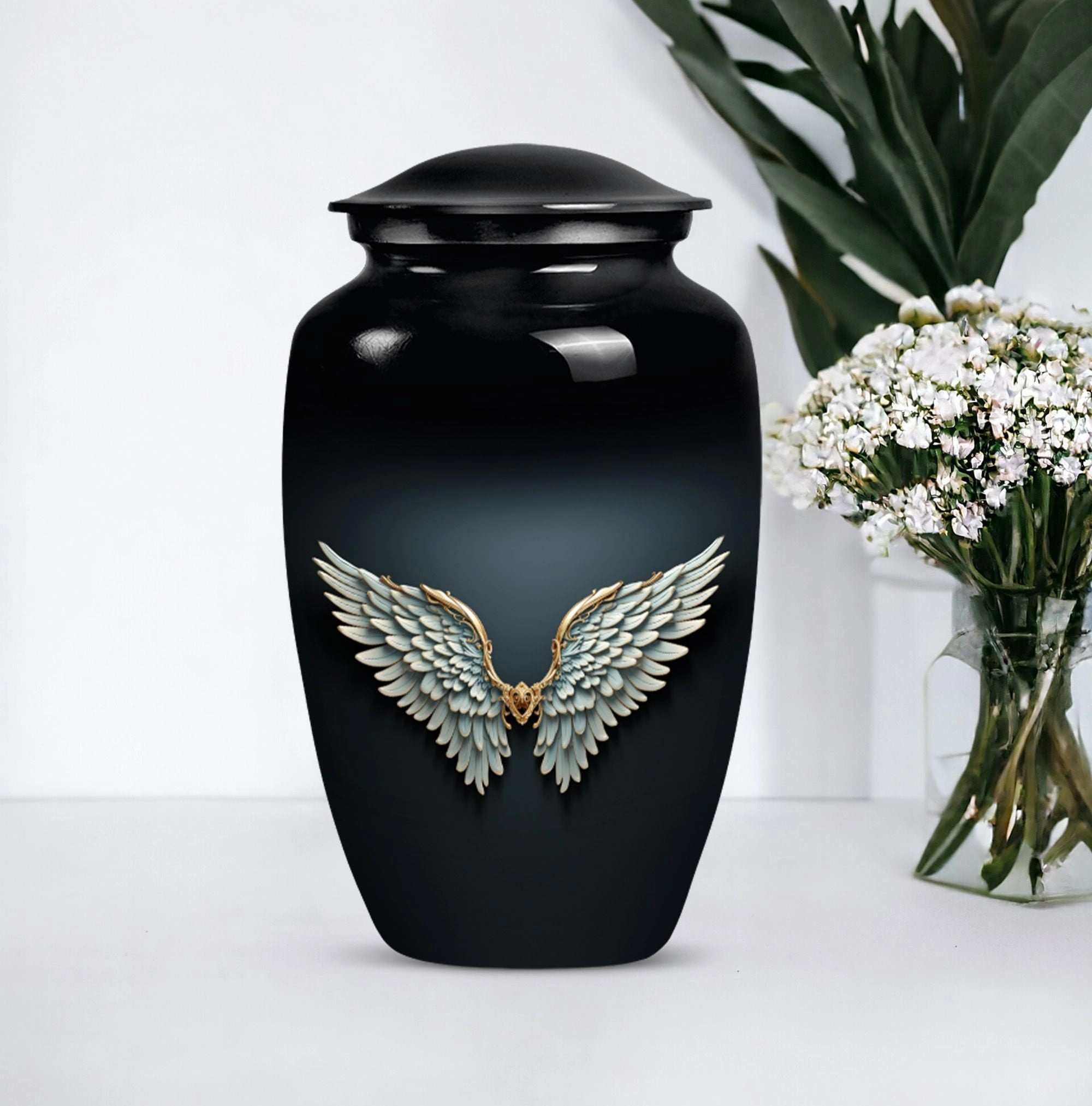EternalRest Wings Blue Medium Memorial Urn