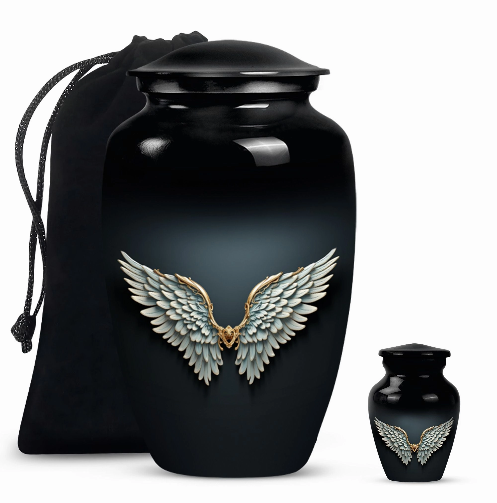 EternalRest Wings Blue Medium Memorial Urn