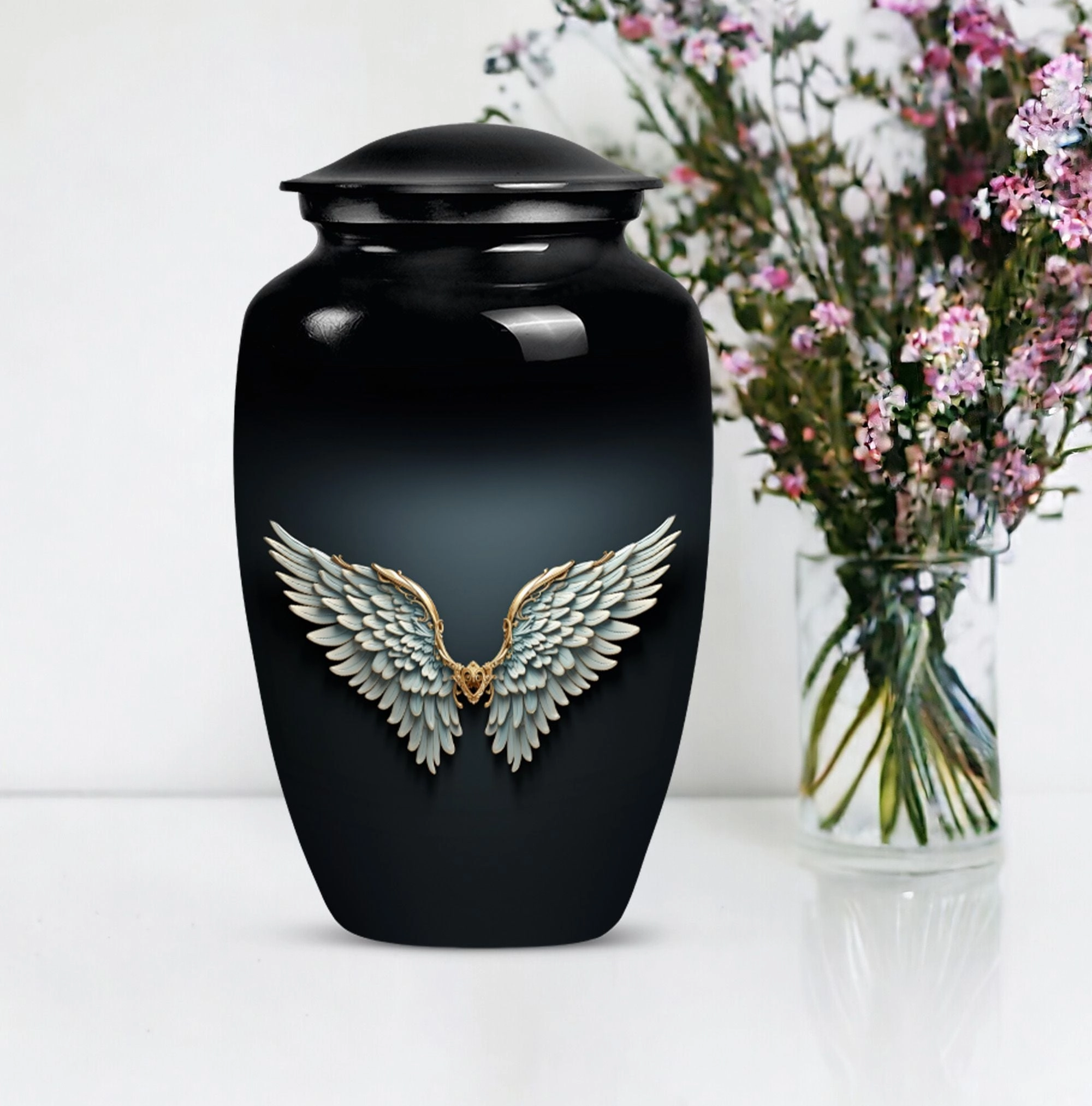 EternalRest Wings Blue Medium Memorial Urn
