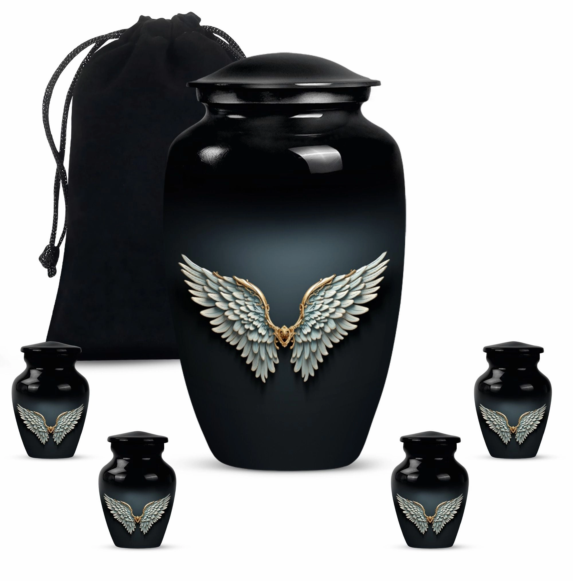 EternalRest Wings Blue Medium Memorial Urn