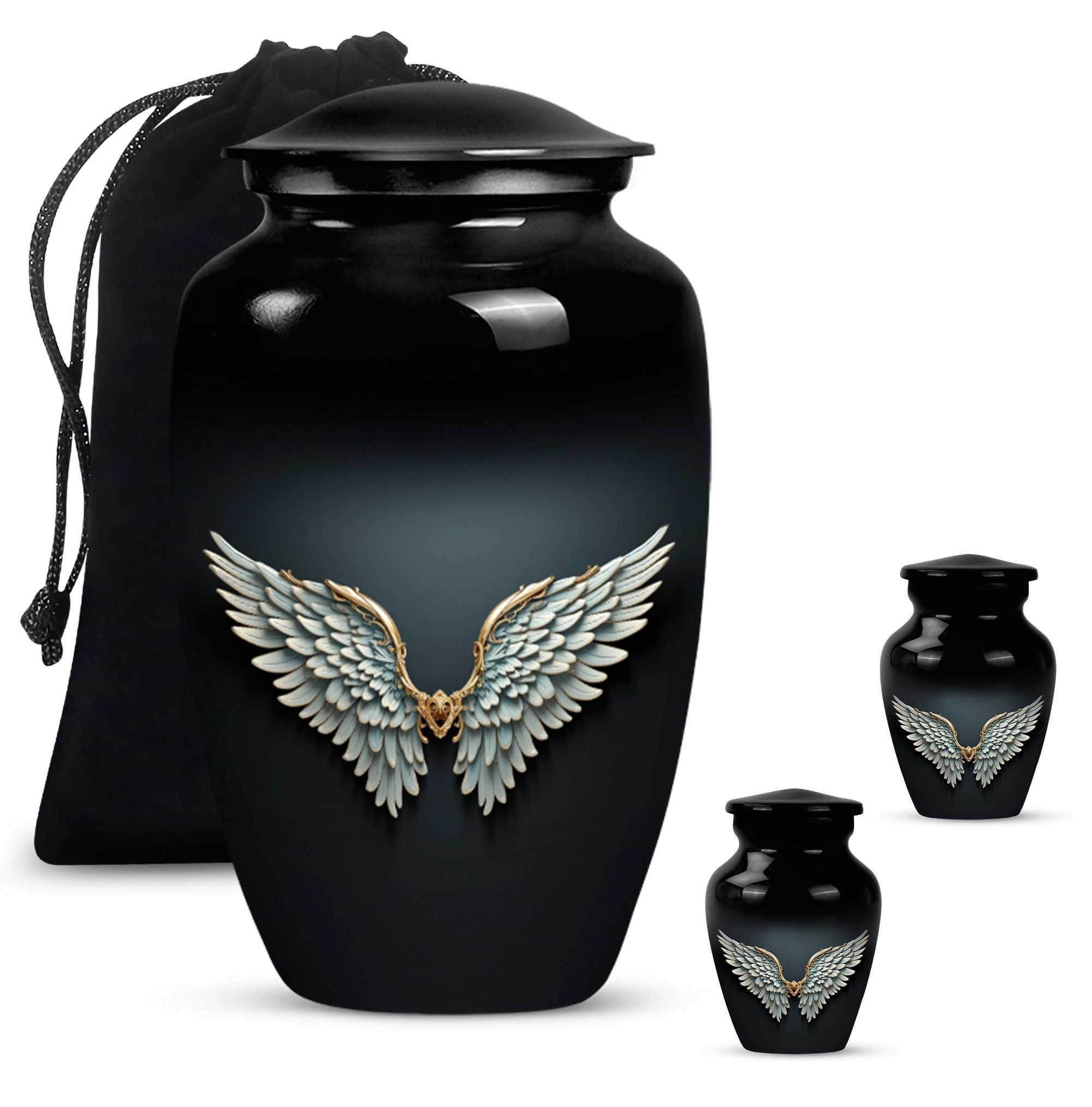 EternalRest Wings Blue Medium Memorial Urn