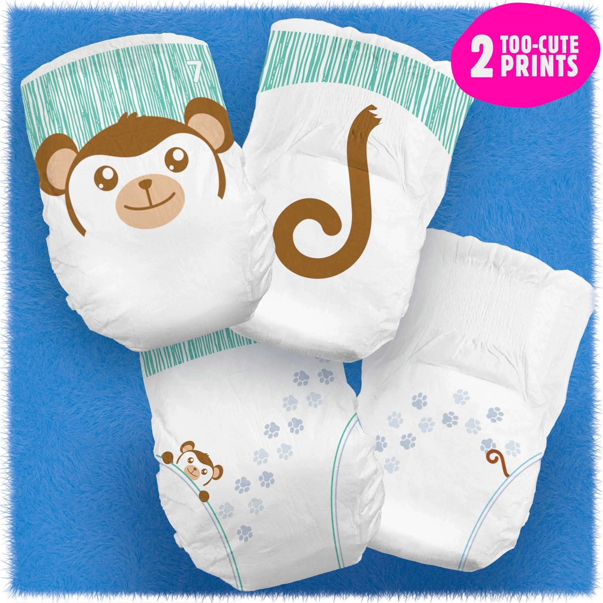First Quality 37233120 Animal Alphabet Print Cuties Essential Baby Heavy-Absorbent Diaper&#44; Size 7 - Pack of 80