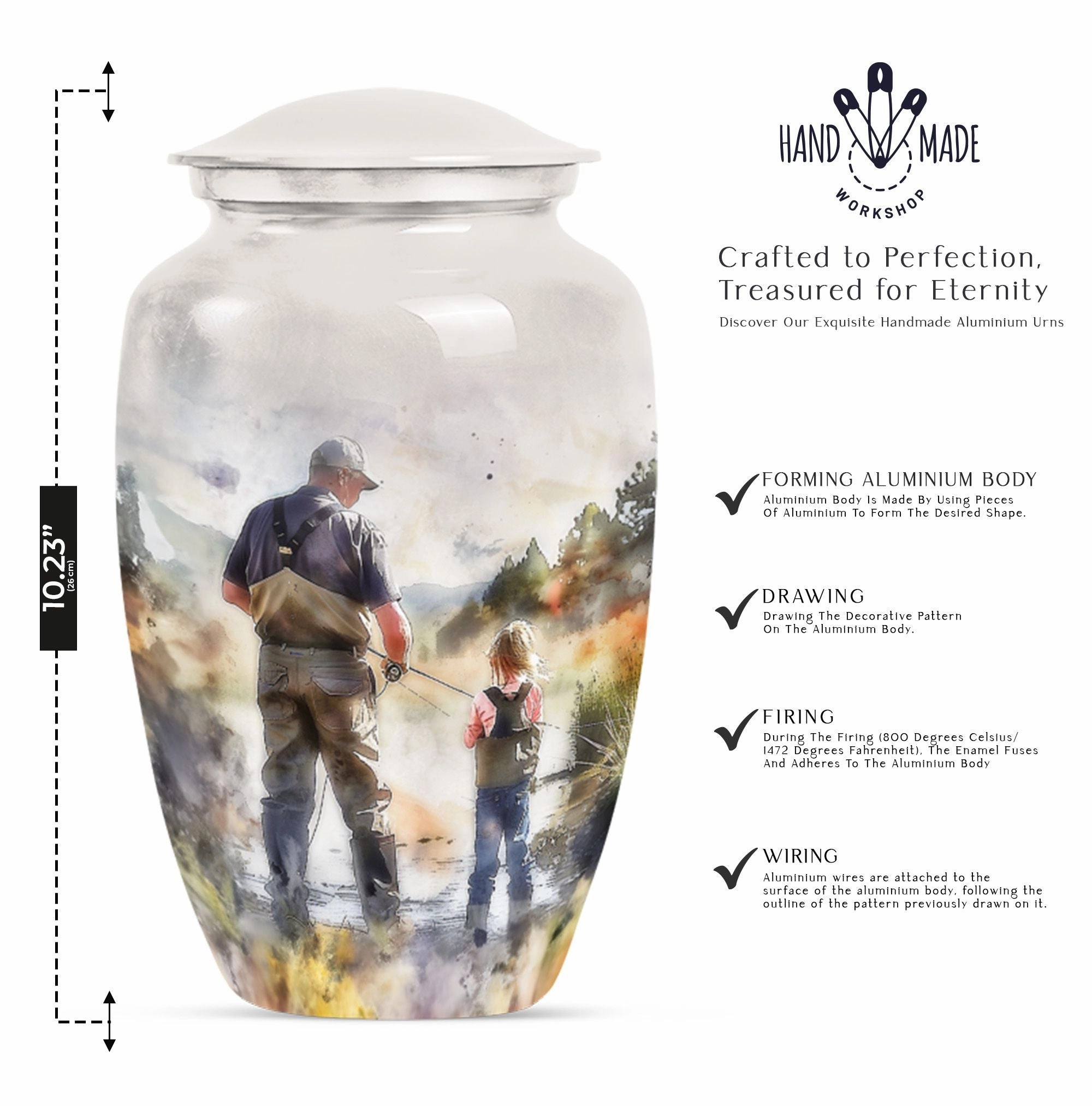 Fishing Cremation Urn - Tribute for Your Loved One Ashes