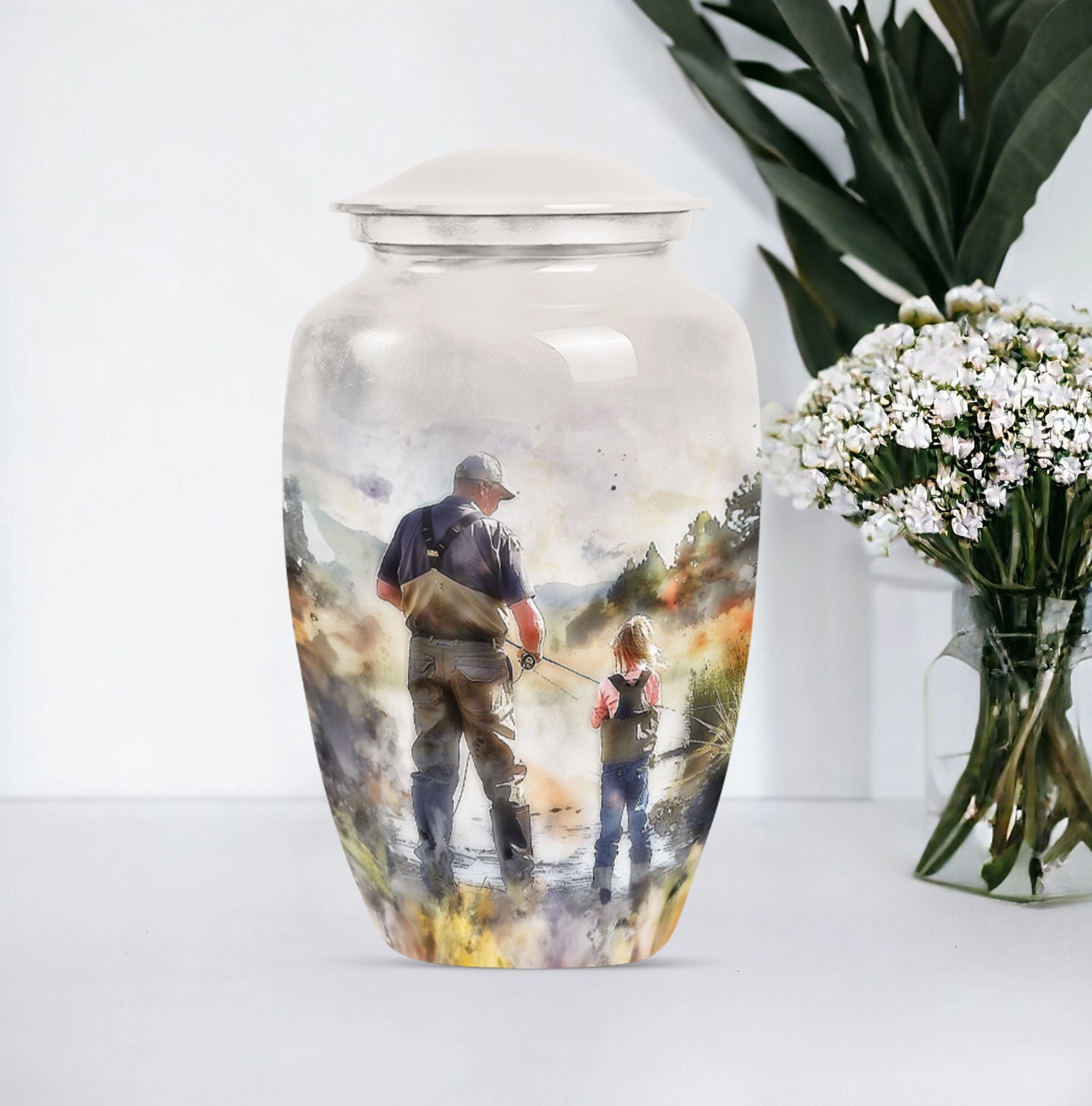Fishing Cremation Urn - Tribute for Your Loved One Ashes