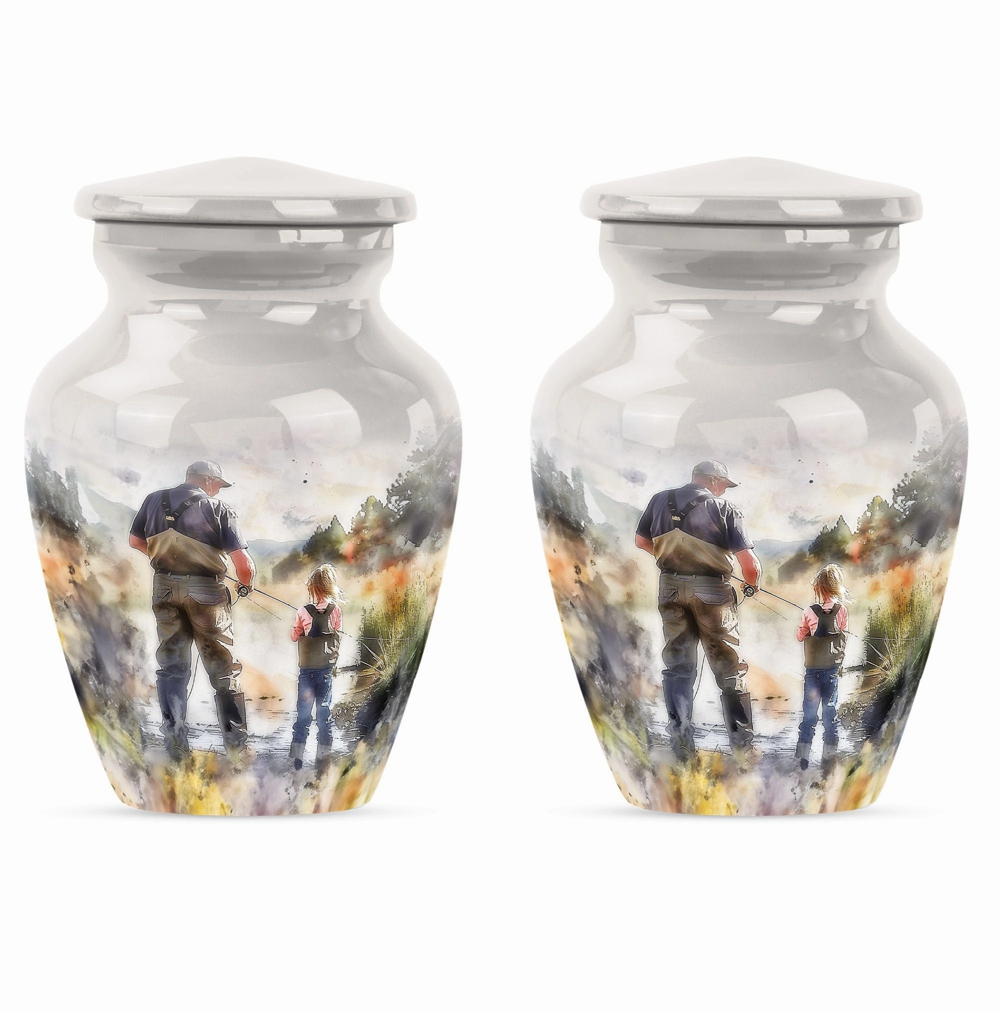 Fishing Cremation Urn - Tribute for Your Loved One Ashes