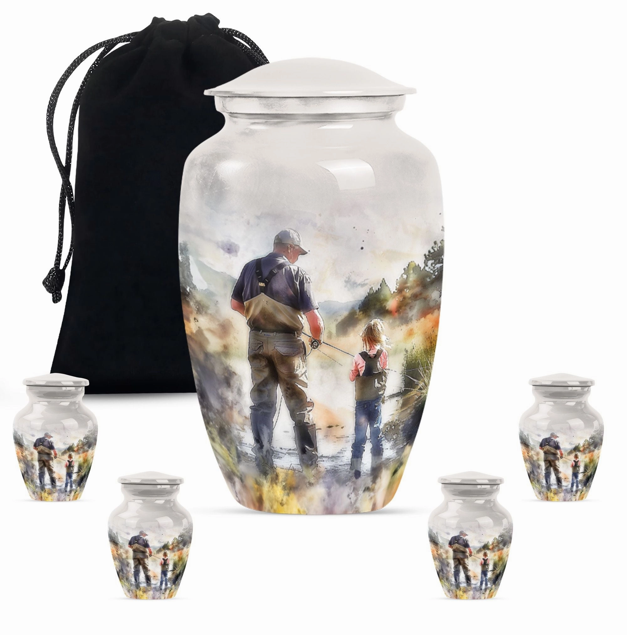 Fishing Cremation Urn - Tribute for Your Loved One Ashes