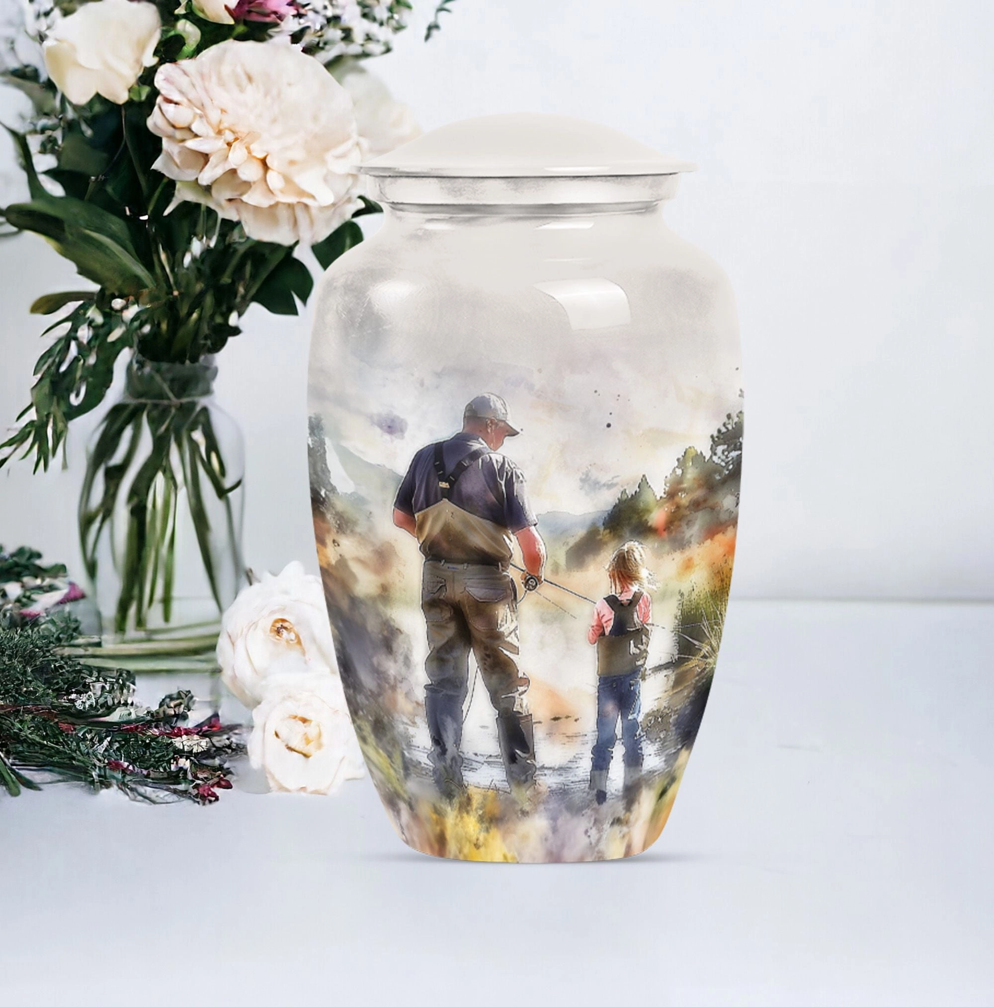 Fishing Cremation Urn - Tribute for Your Loved One Ashes