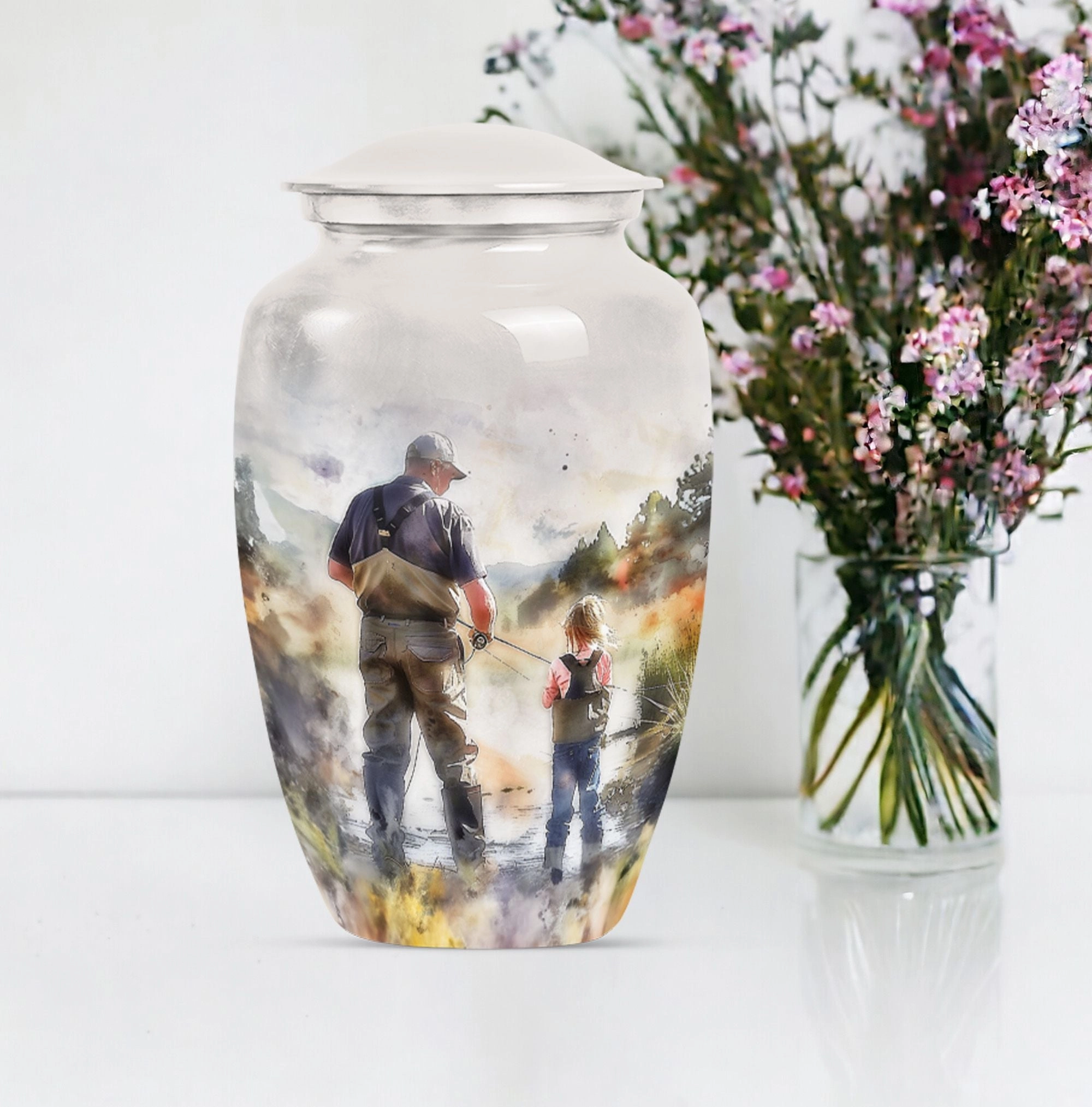 Fishing Cremation Urn - Tribute for Your Loved One Ashes
