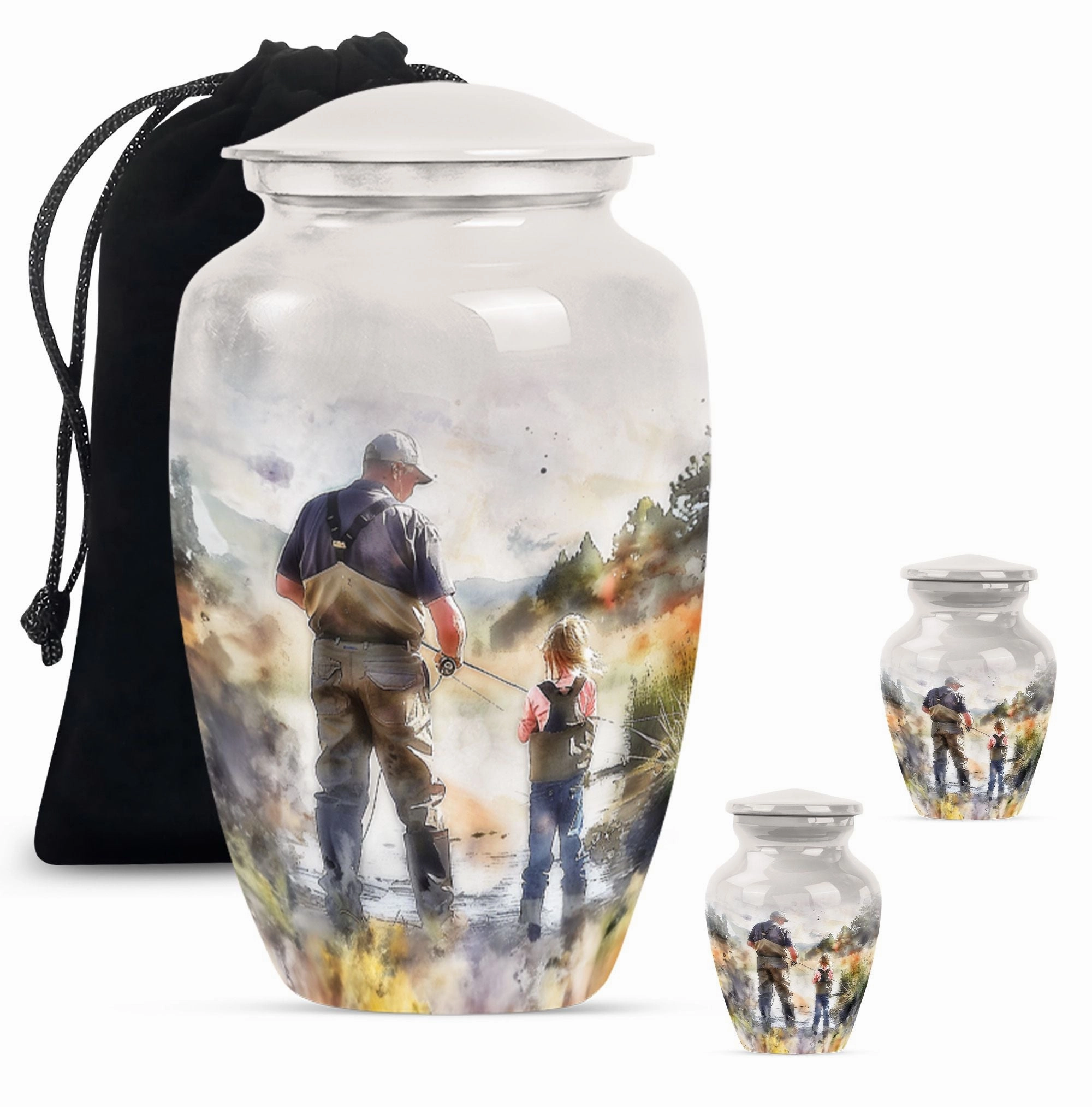 Fishing Cremation Urn - Tribute for Your Loved One Ashes
