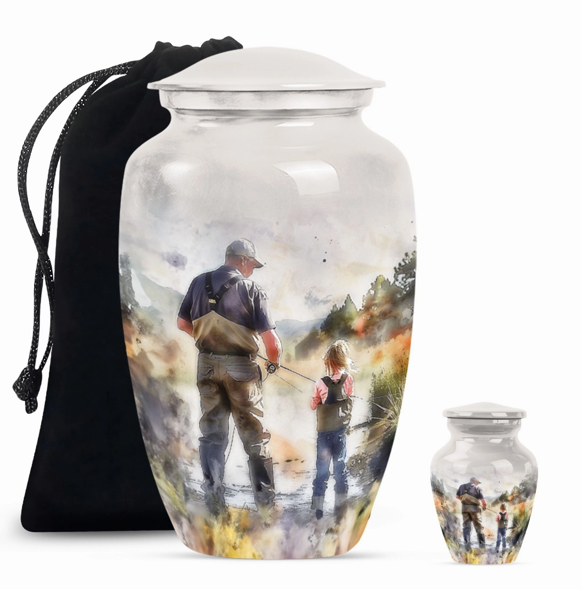 Fishing Cremation Urn - Tribute for Your Loved One Ashes